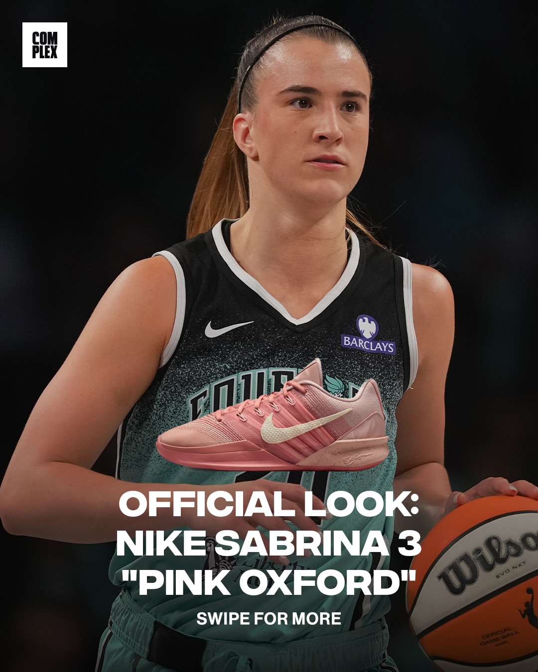 Here's an official look at the “Pink Oxford” Nike Sabrina 3