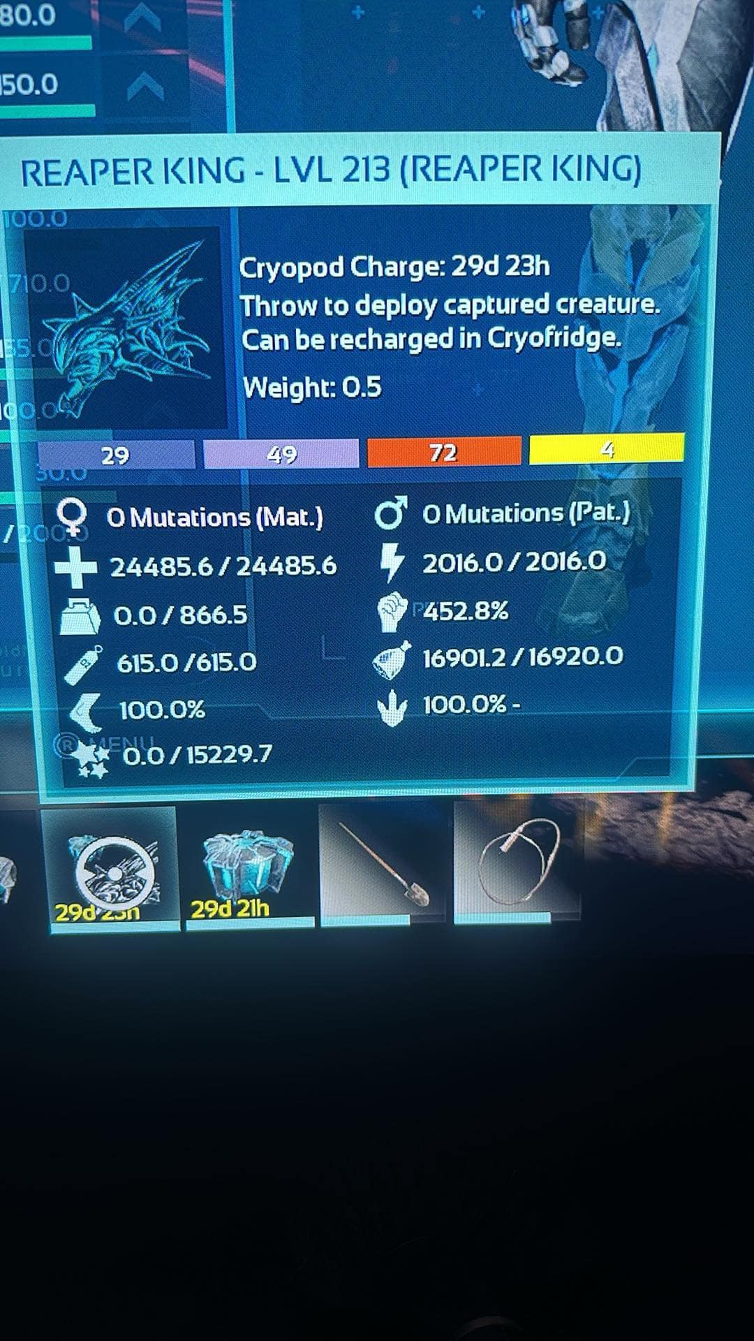 ARK Survival Ascended OFFICIAL PVE - KARKINOS FEMALE SOLID COLORS LVL