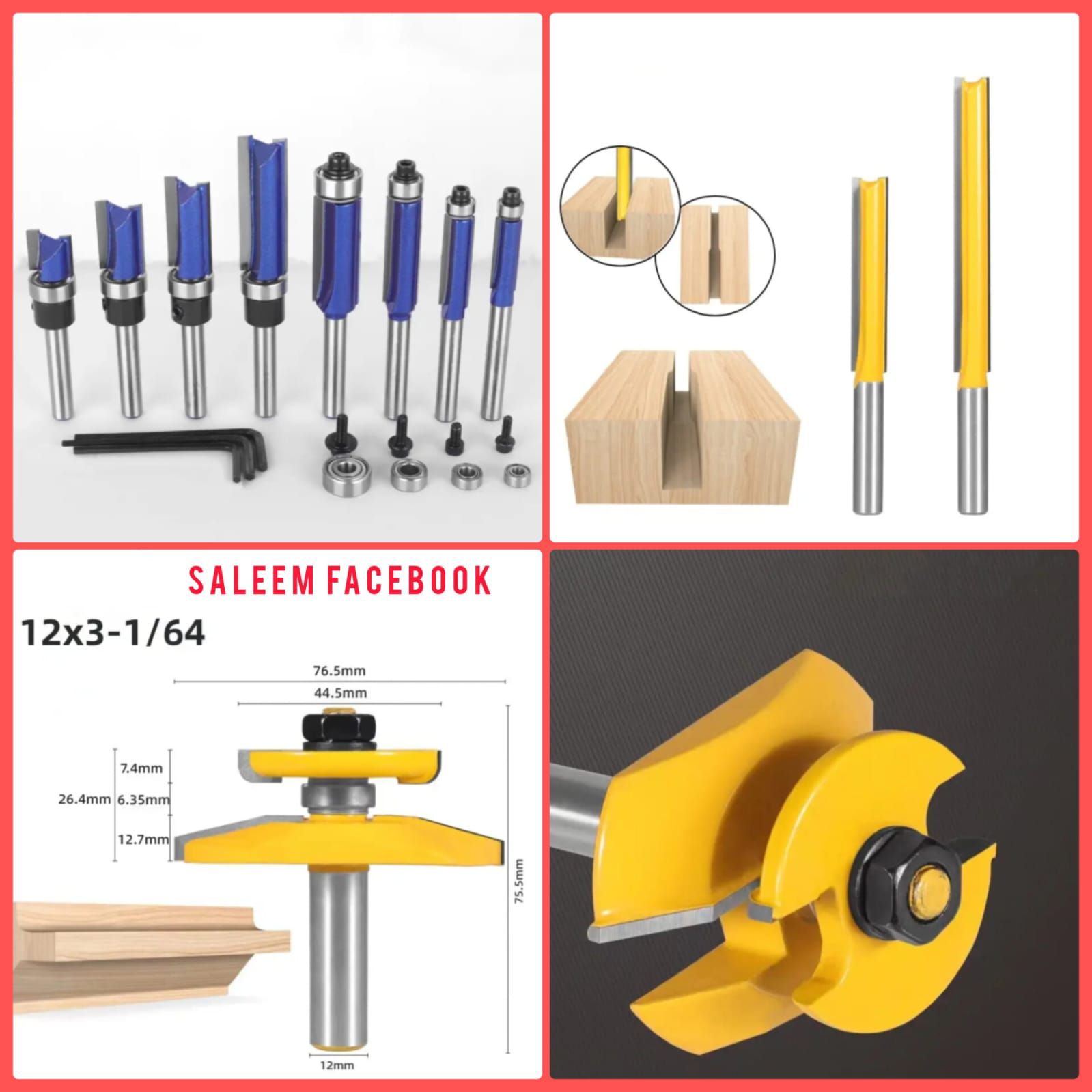 Syed - set of woodworking router bits. These tools are used with a ...