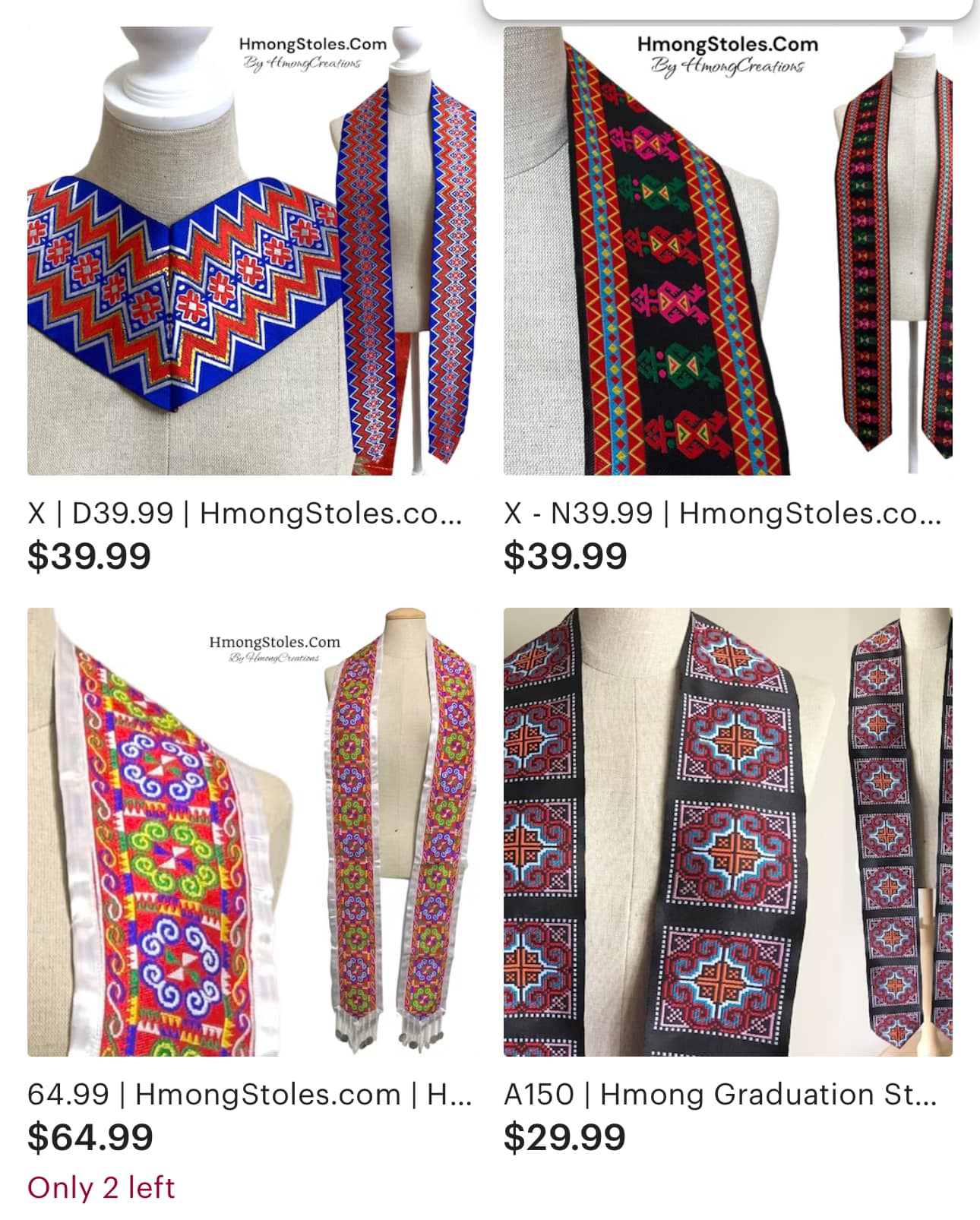 Hmong Graduation Stoles by Hmong Creations