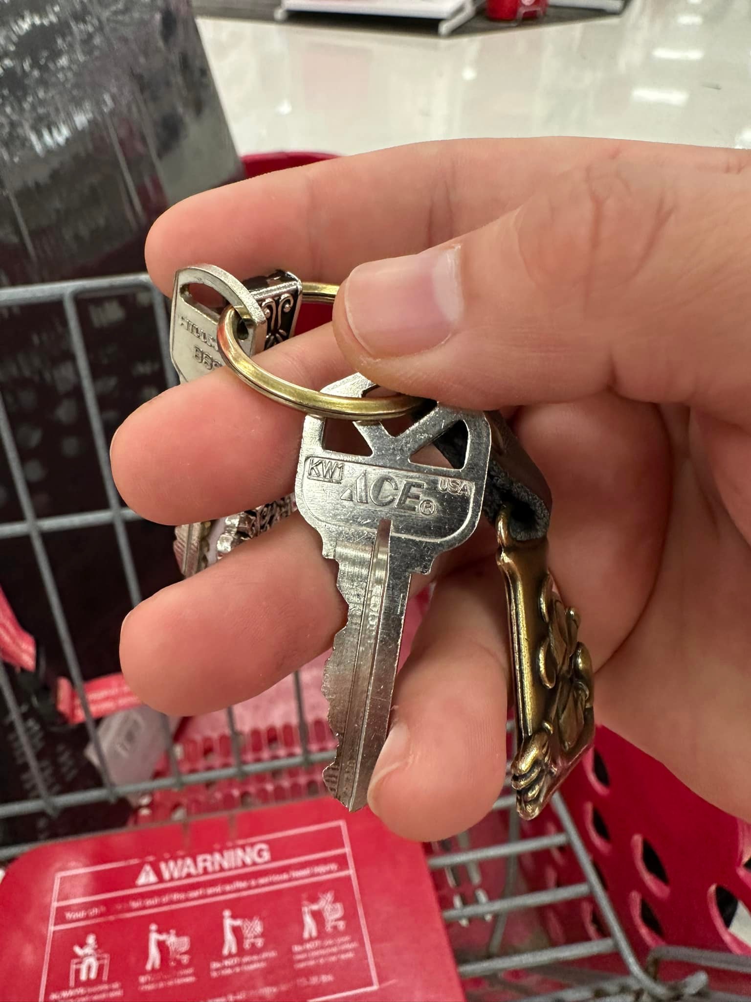 Keys found outside Target. Returned to customer service if they're