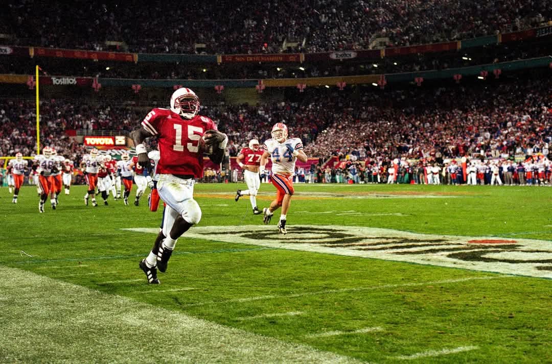 Affiche Collector Nebraska Huskers Signée - Tommie Frazier « The Run » Fiesta Bowl - Format 24x36 Inches - Occasion