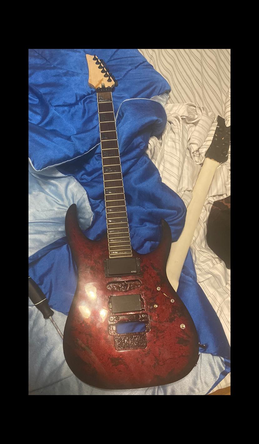 Ibanez RG370 Tribal Graphic 2 guitar build with EMG 81's