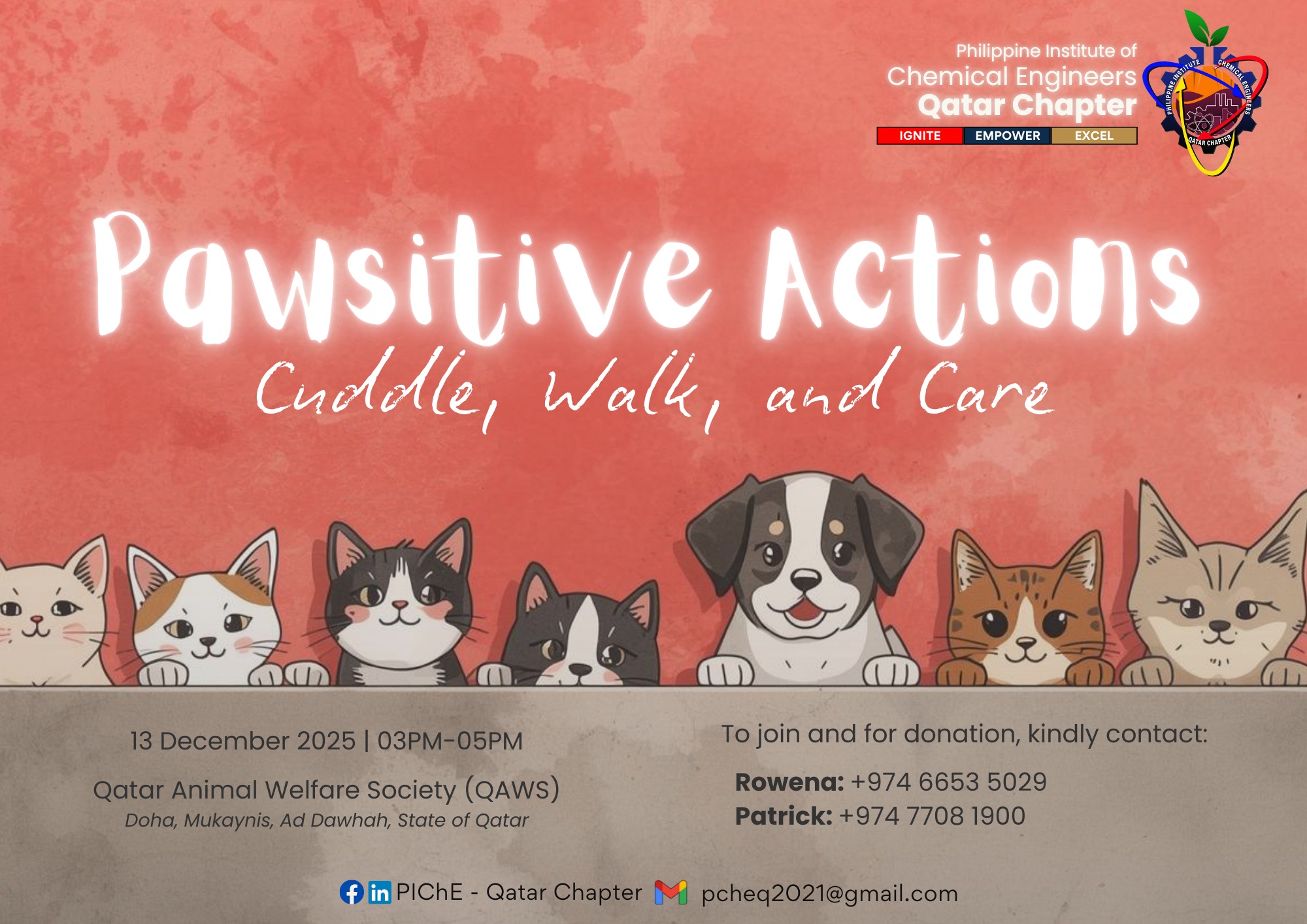 PIChE - 🐾 Calling All Animal Lovers! 🐾 PIChE Qatar invites you to our ...