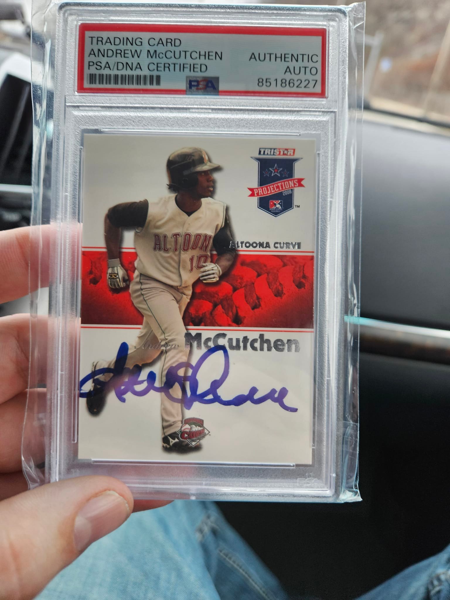 Picked up this awesome Andrew McCutchen on card auto in his minor 