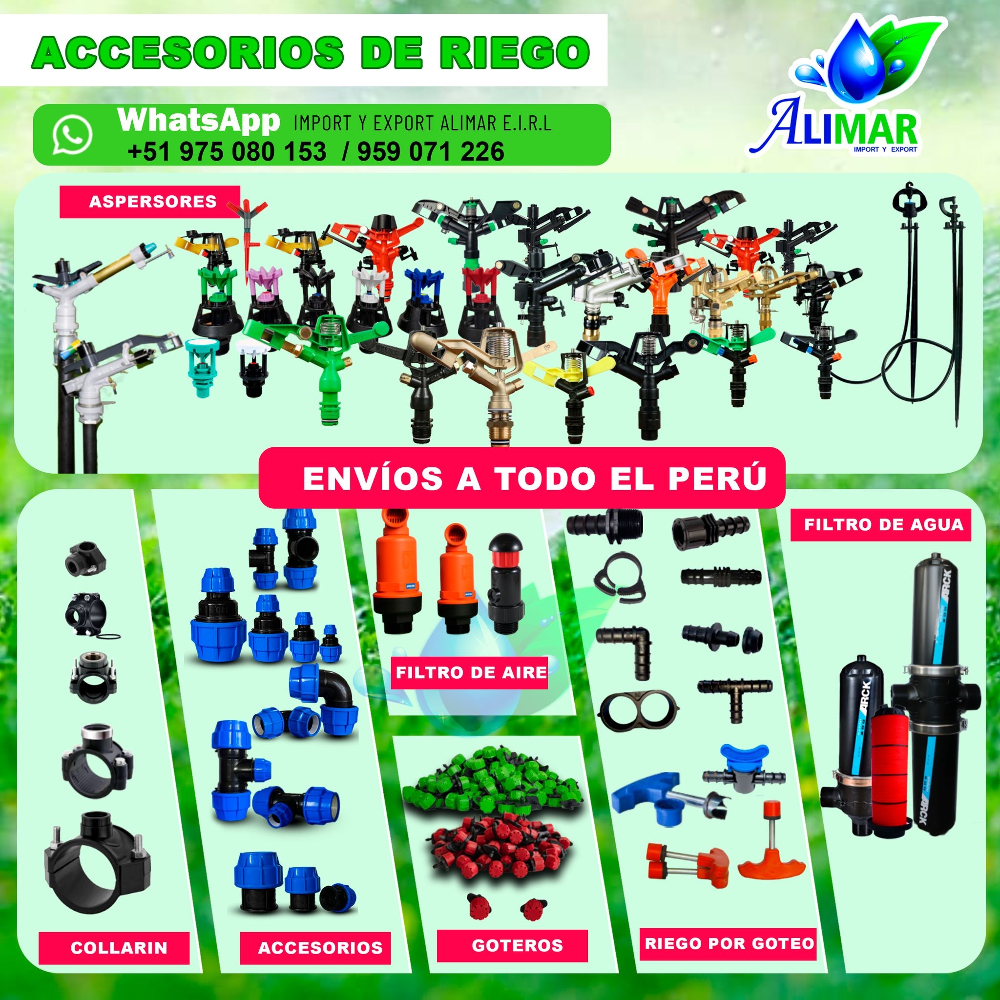 Pack De 10 Aspersores De Riego Suinga - Alcance 8-13 M, Ángulo Ajustable 360º O Sectorial, Conexión 1/2"