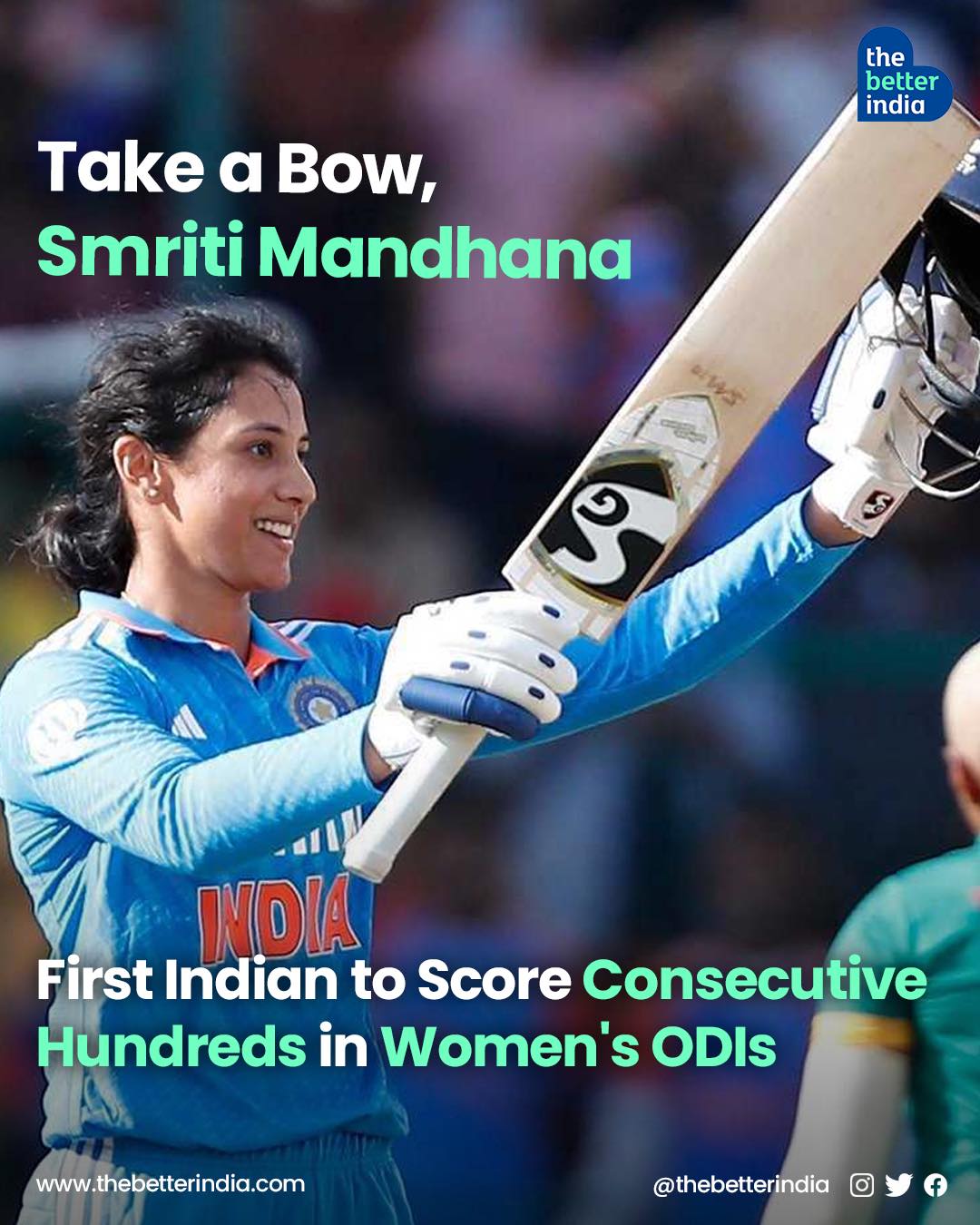 TheBetterIndia - Creating history, Smriti Mandhana has... | Facebook