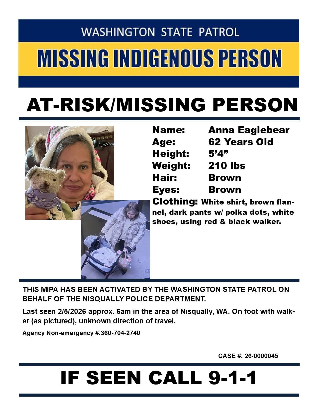 NPT - MISSING PERSON -Washington State Patrol has issued a Missing ...