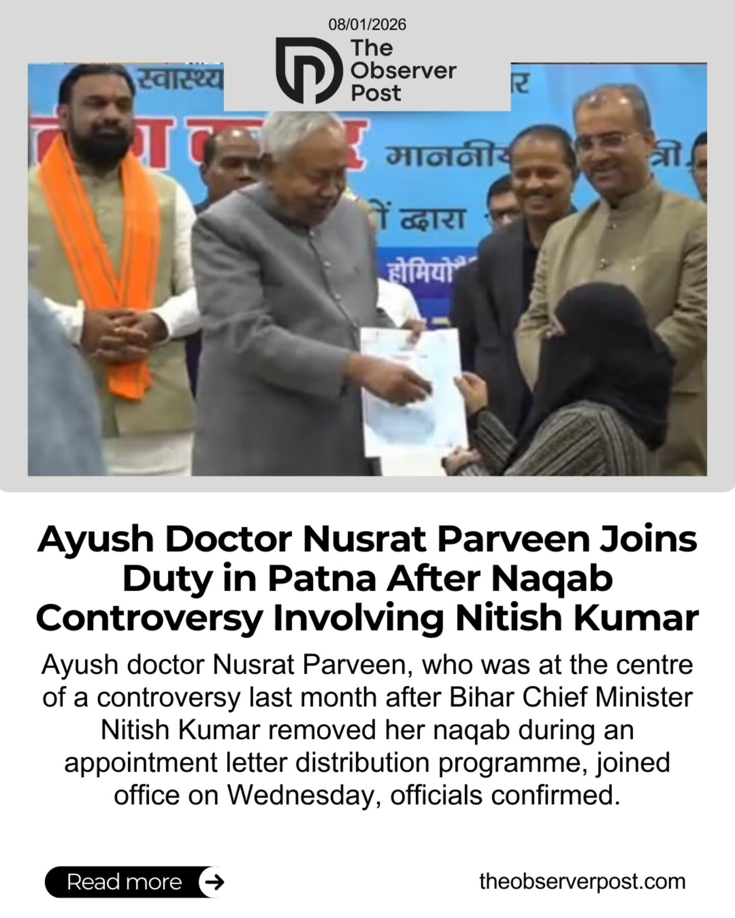 The Observer - Ayush doctor Nusrat Parveen, who was at the centre of a ...