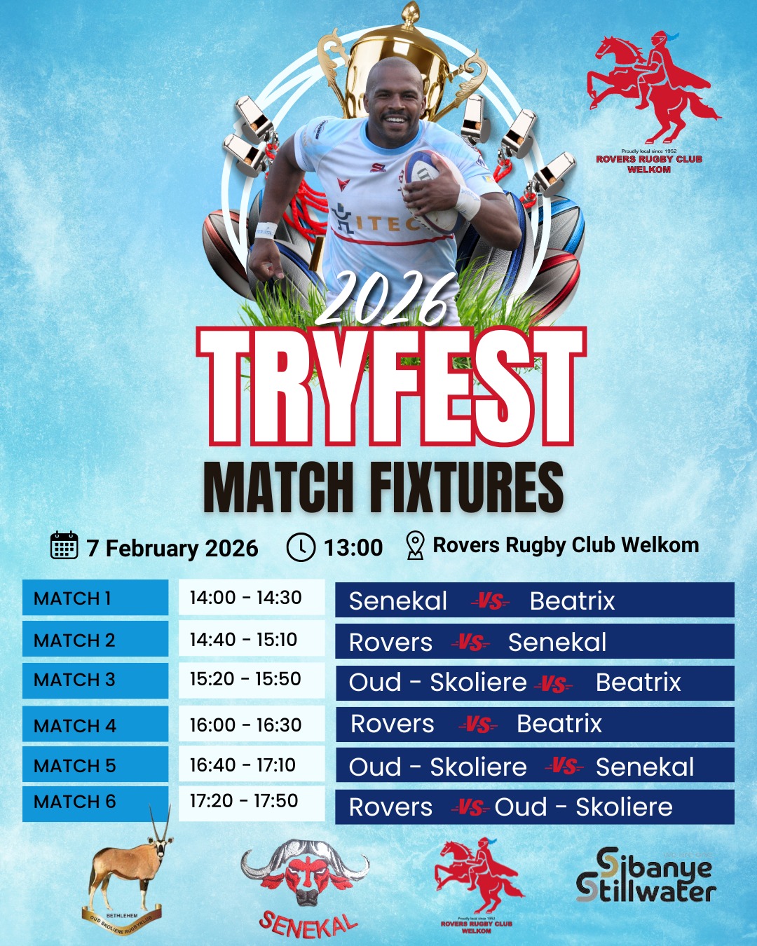 🏉 TRYFEST 2026 – Fixtures 🏉 We’re... - Rovers Rugby Club | Facebook