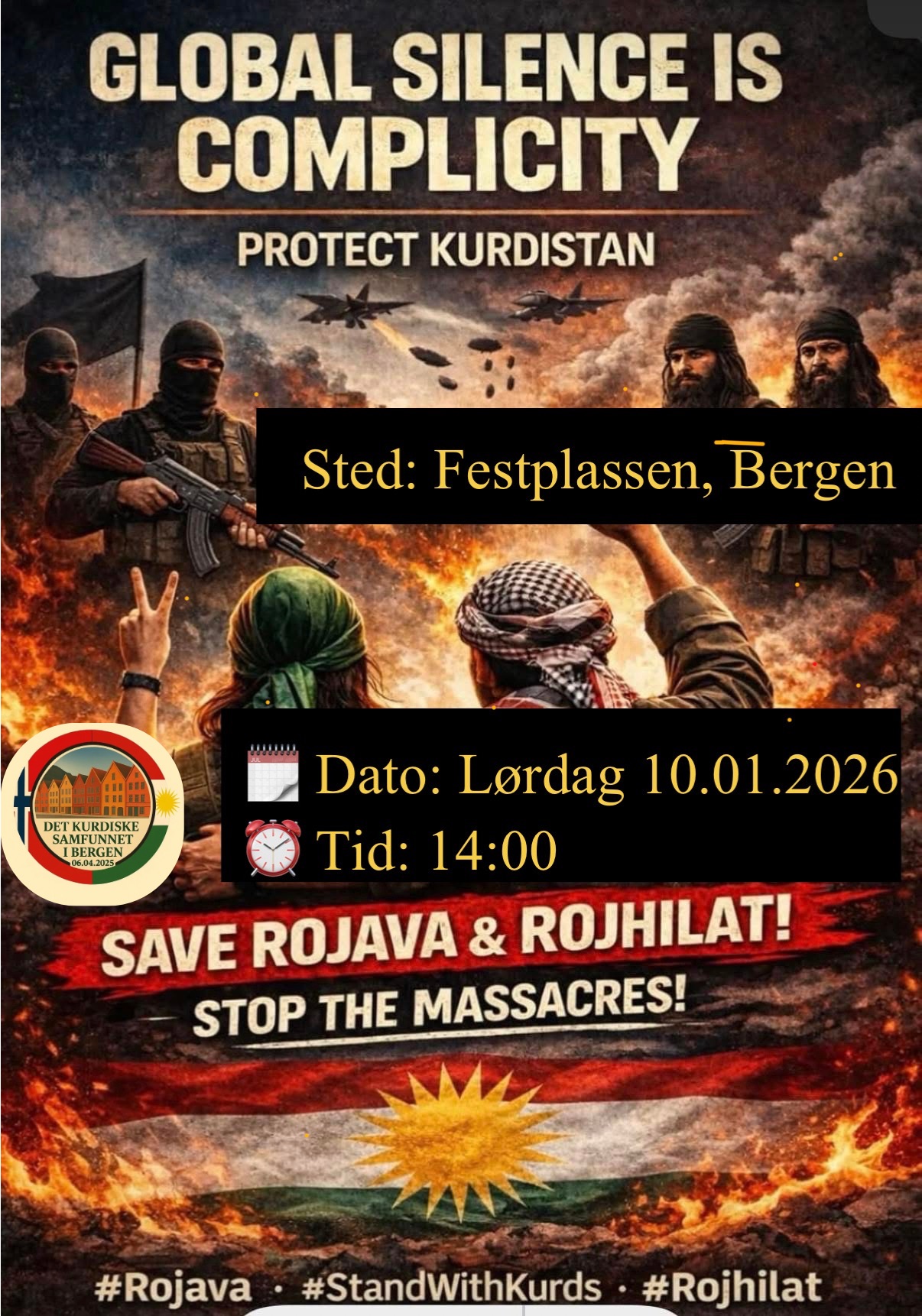 Demonstrasjon for Rojava og Rojhilat - For livet og frihet
