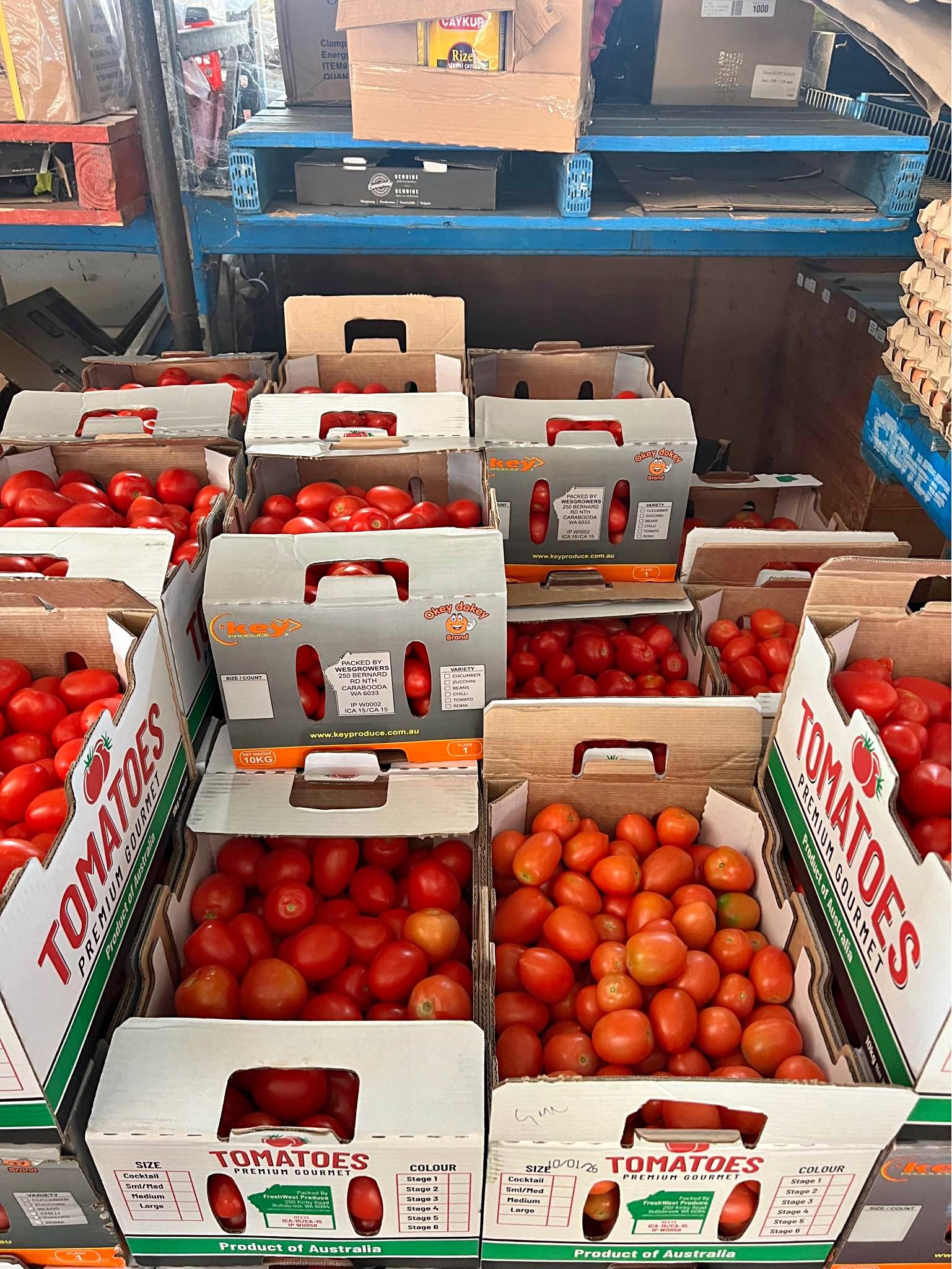 Ripe Roma tomatoes 10kg box $12 Cannington Fresh Market 1493 Albany ...