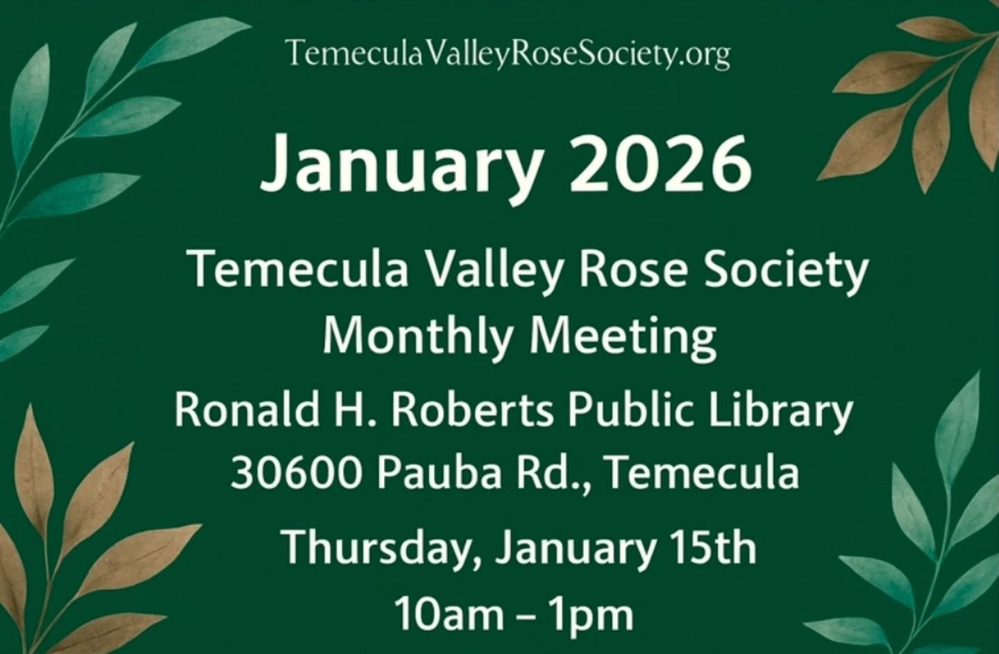 Rose - 🌹 January 2026 Monthly Member Meeting 🌹 Kick off the new year ...