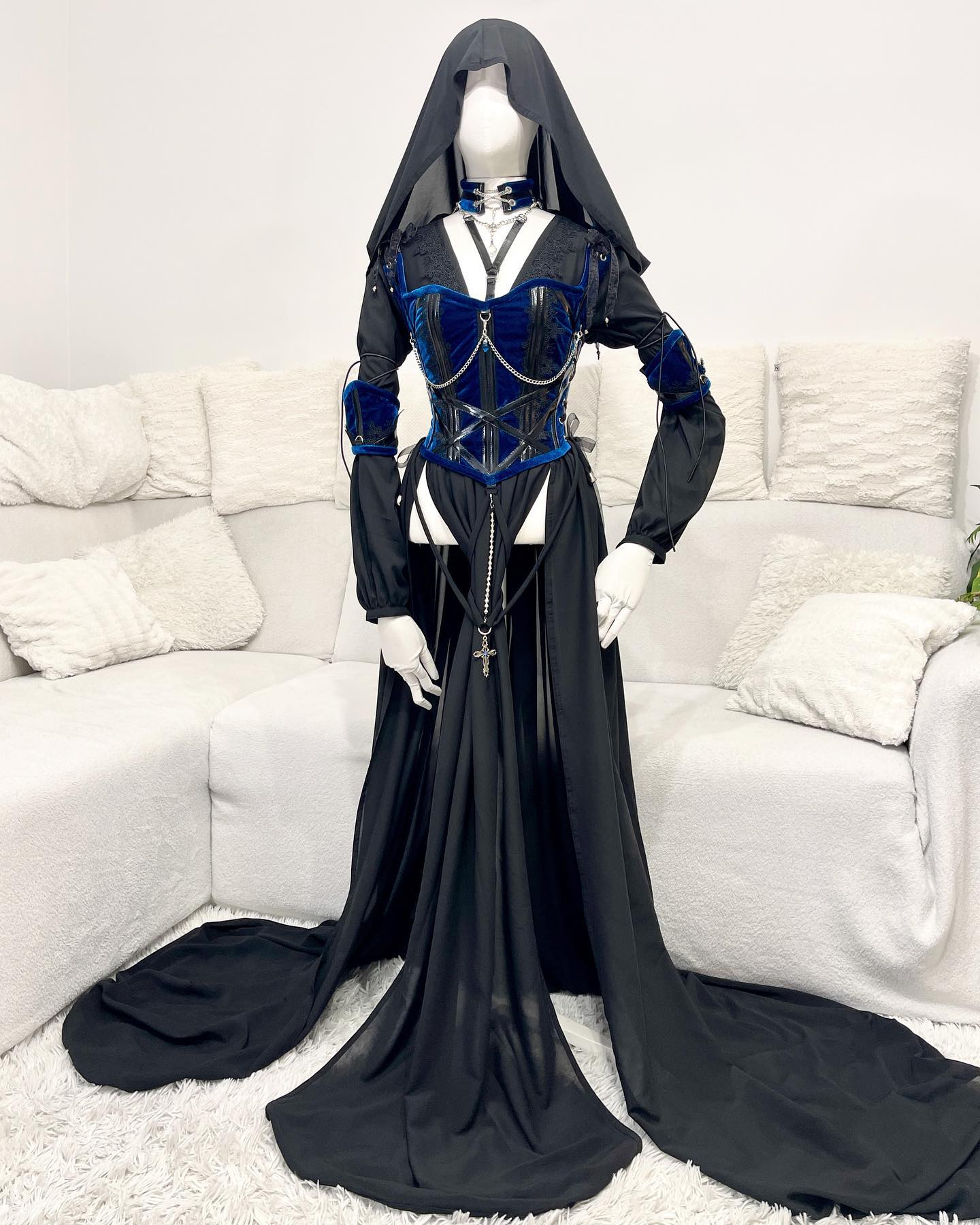 blue black dress costume 🔹Lure Yenn Gown (corset and dress)🔹 #askasu #witcher #corsetdress #medieval Select your size:EU 42 - US 9 It is an excellent Plus Size Fashion Women Mini Dress Off