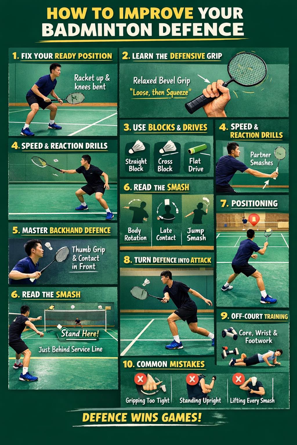 United - How to improve your badminton defence? 🔥😱 1. Fix your ready ...