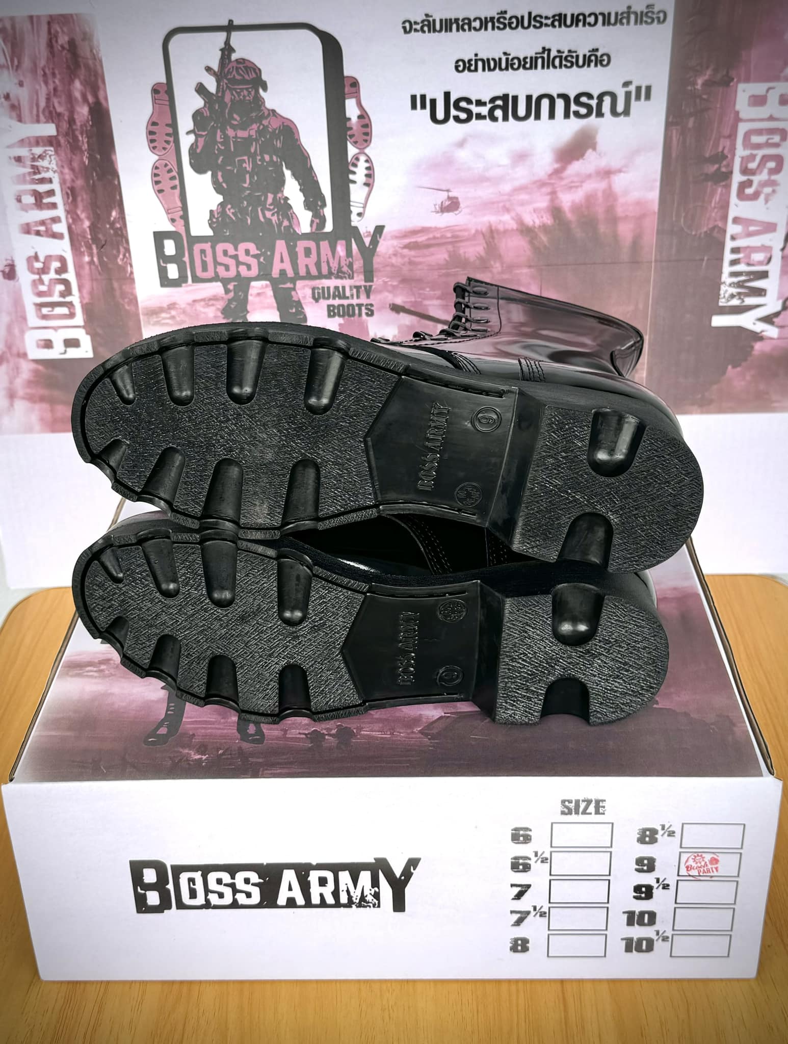 BOSS ARMY - รองเท้าคอมแบทหนังวัวแท้ 💯 % ครับ...