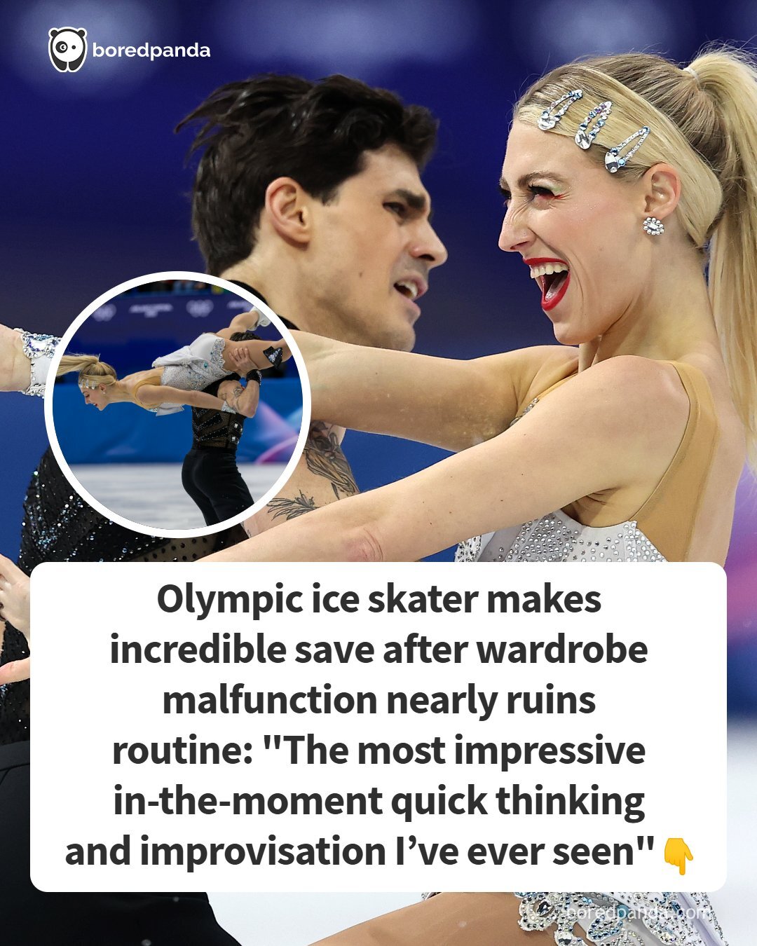 Humor - Olympic ice skater makes incredible save after wardrobe ...