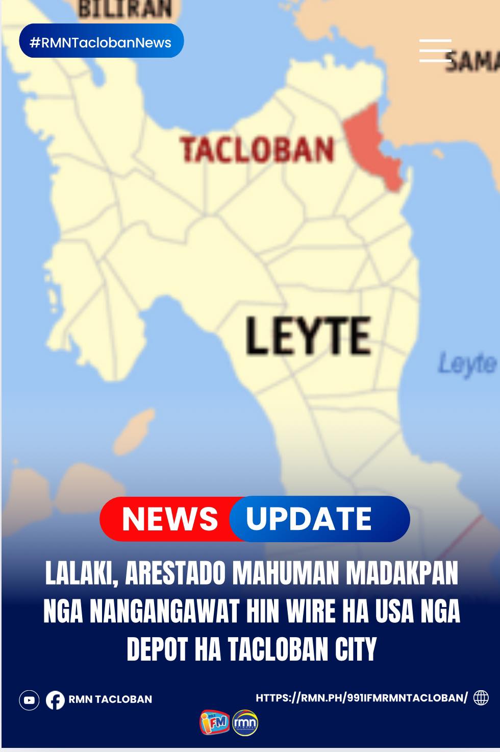 RMN Tacloban - #RMNTaclobanNews: LALAKI, ARESTADO MAHUMAN... | Facebook
