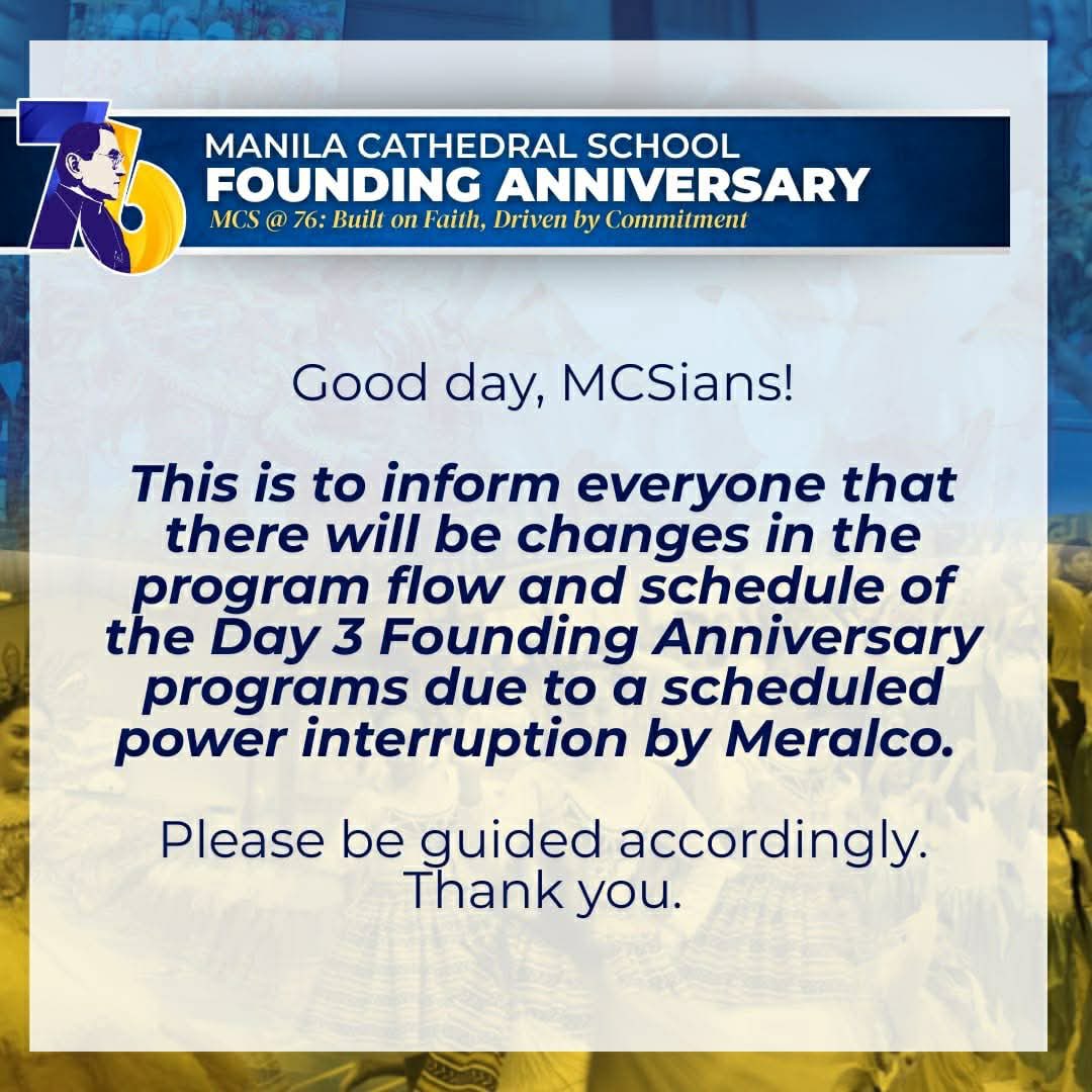 Good day, MCSians! This... - Manila Cathedral School, Inc. | Facebook