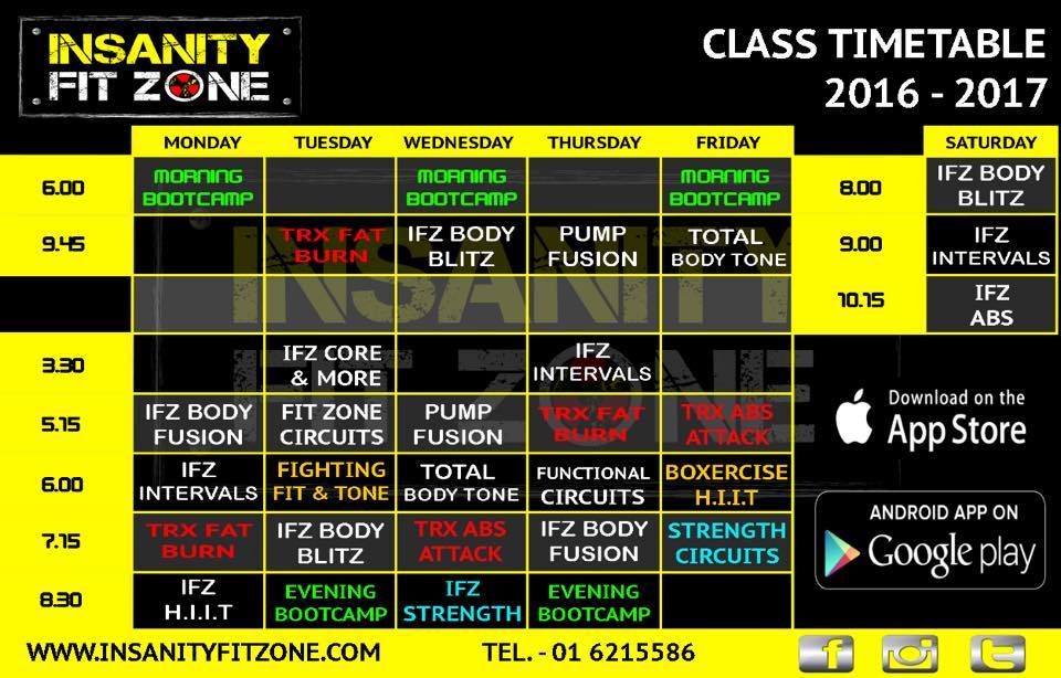 Our new timetable starts... - Insanity Fit Zone Studio & Gym | Facebook