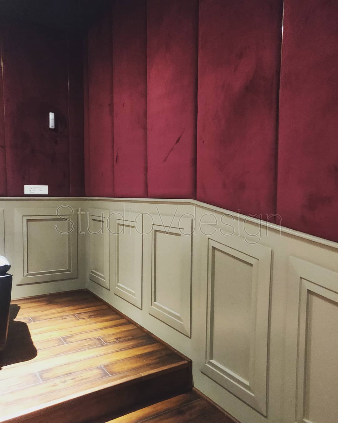 StudioVdesign - Classic contemporary style paneling in a home theater ...