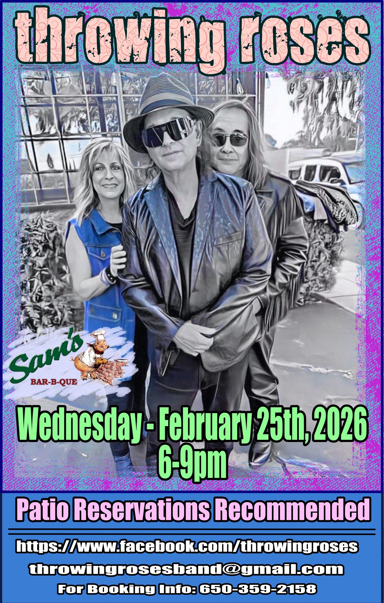 throwing roses @ Sam's Bar-B-Que Wednesday, February 25th!