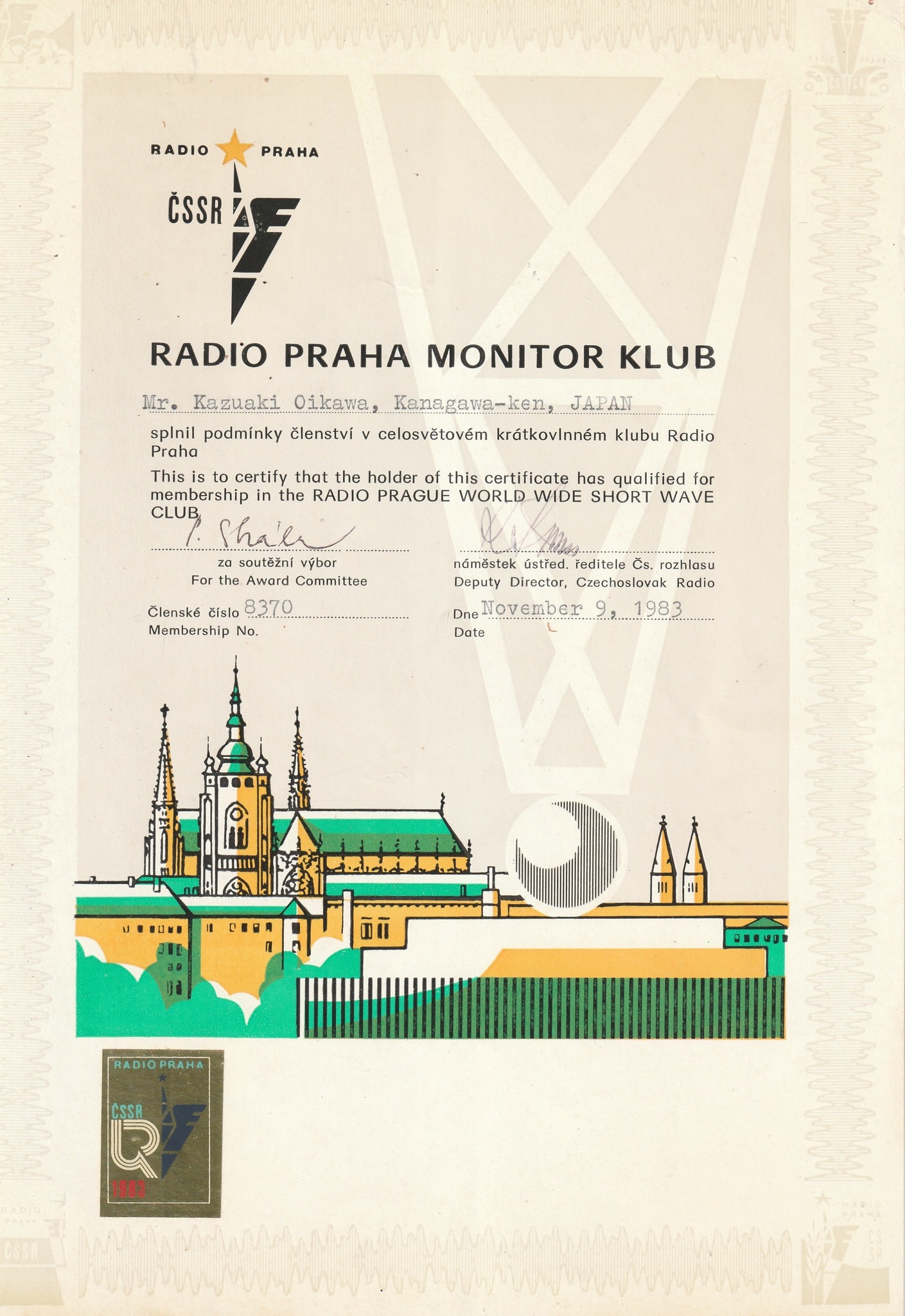 Radio Prague  Radio Praha Monitor Klub in the 1980s