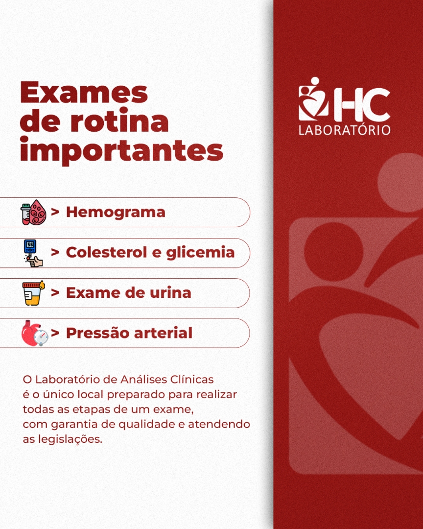 Laboratório HC Dourados - Exames de rotina importantes: -Hemograma ...