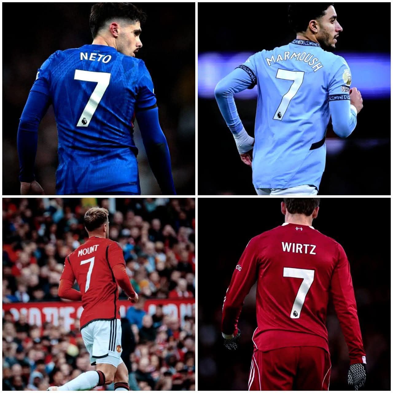 who wears number 7 jersey in world football?