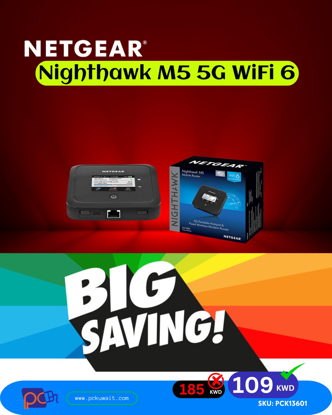 PC - NETGEAR MR5200 Nighthawk M5 5G WiFi 6 AX1800 Portable Mobile ...