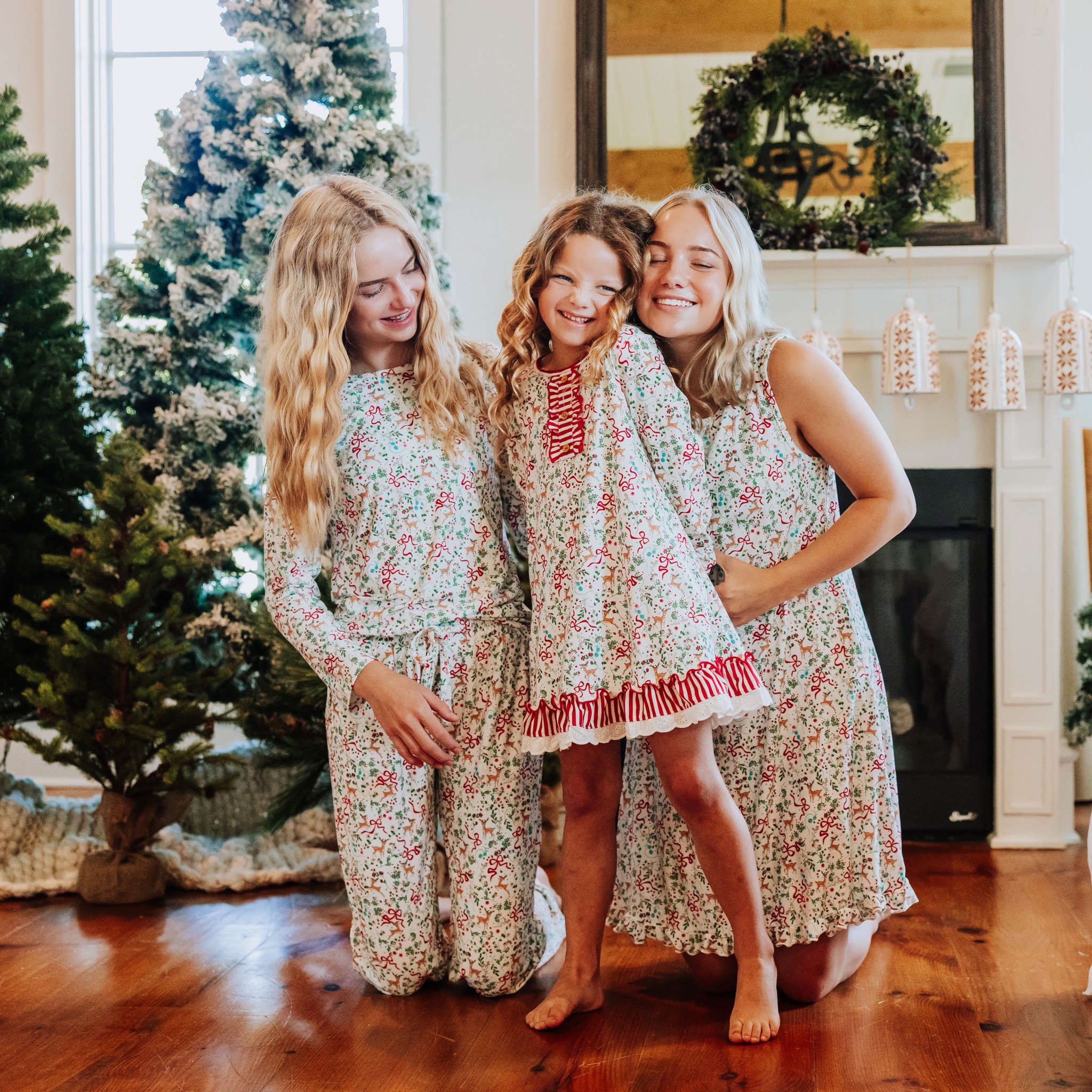 matching girls holiday dresses Sweet Honey's family outfits colorgrp-53406