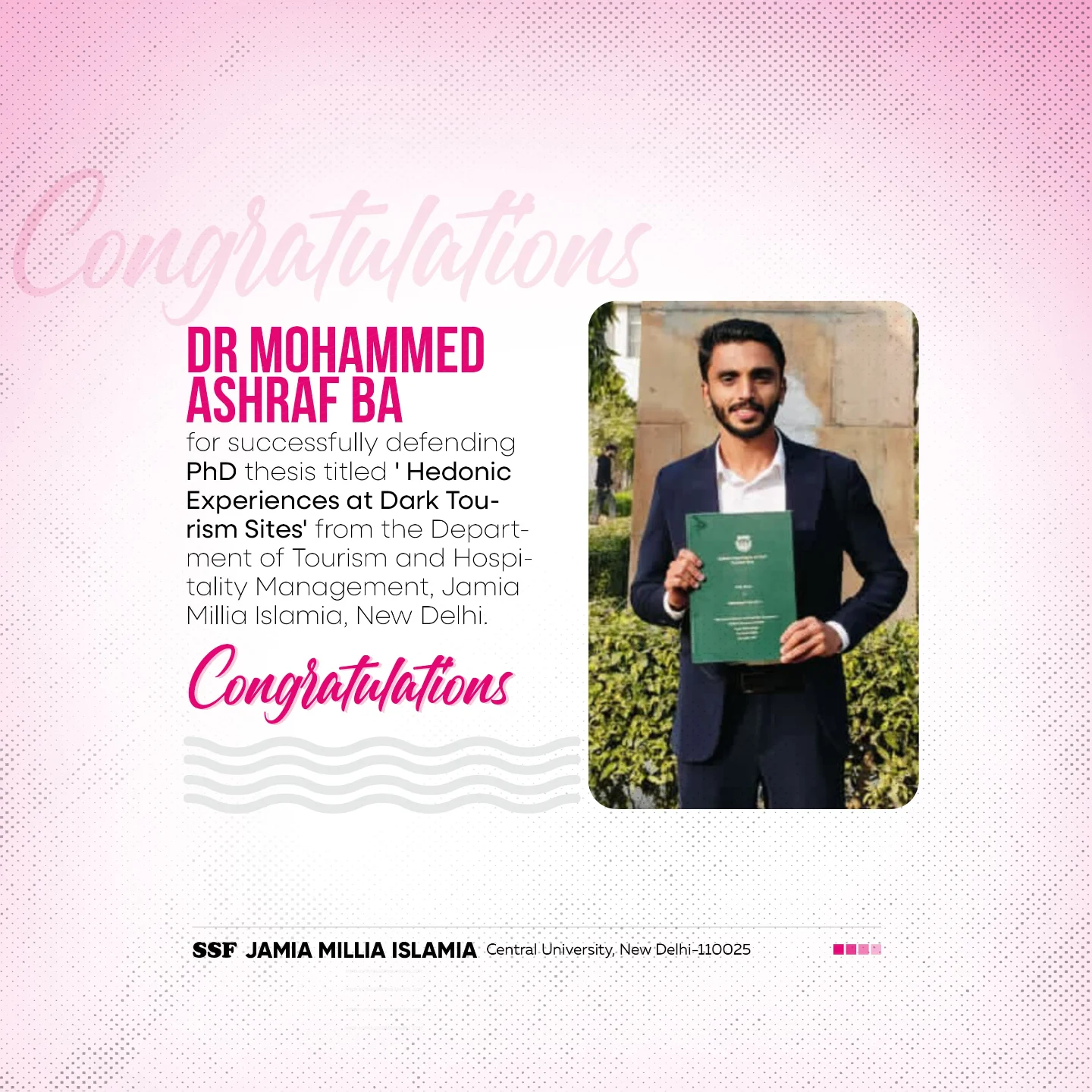 SSF - Heartiest congratulations to Dr Mohammed Ashraf BA on ...