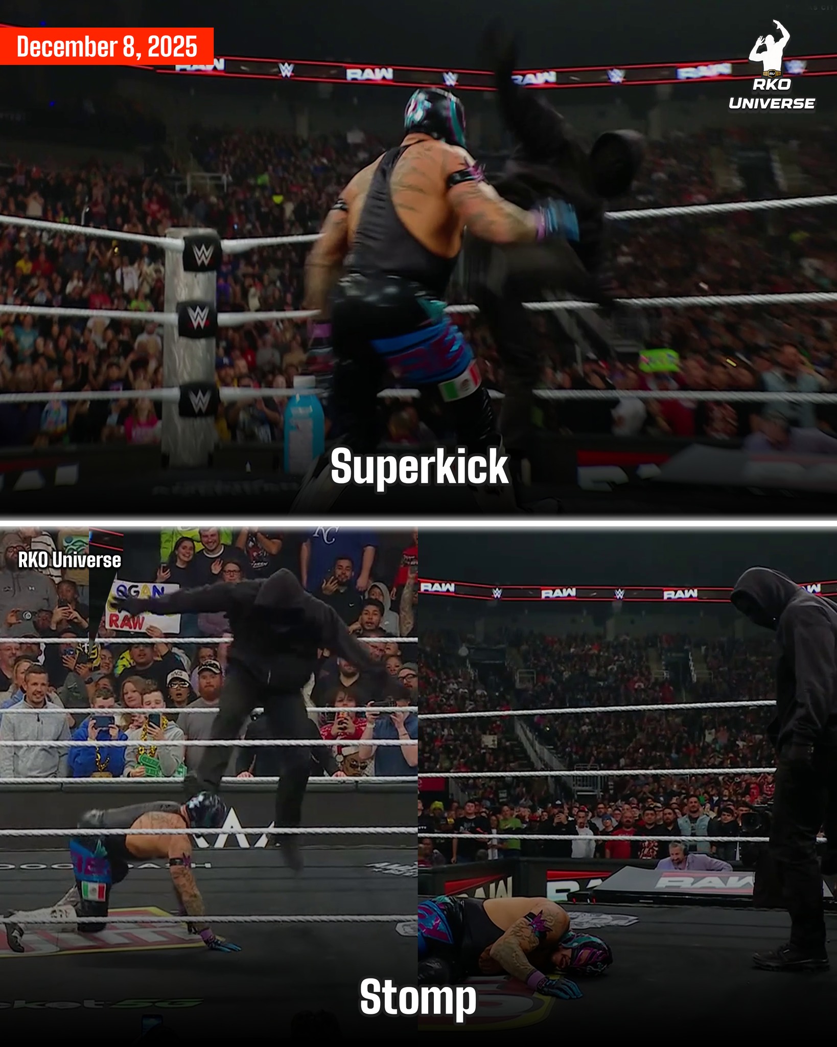 RKO - On WWE Raw, just as Rey Mysterio was about to land the 619 on ...