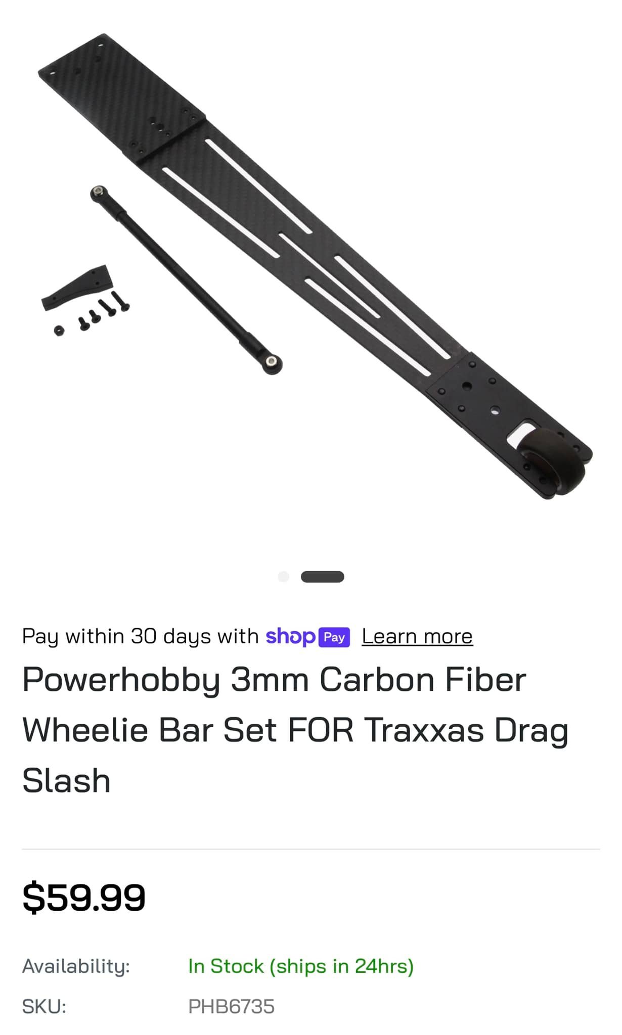 RcAidong Carbon Fiber Adjustable Wheelie Bar Upgrade For Traxxas Drag Slash 1/10 Electric Truck
