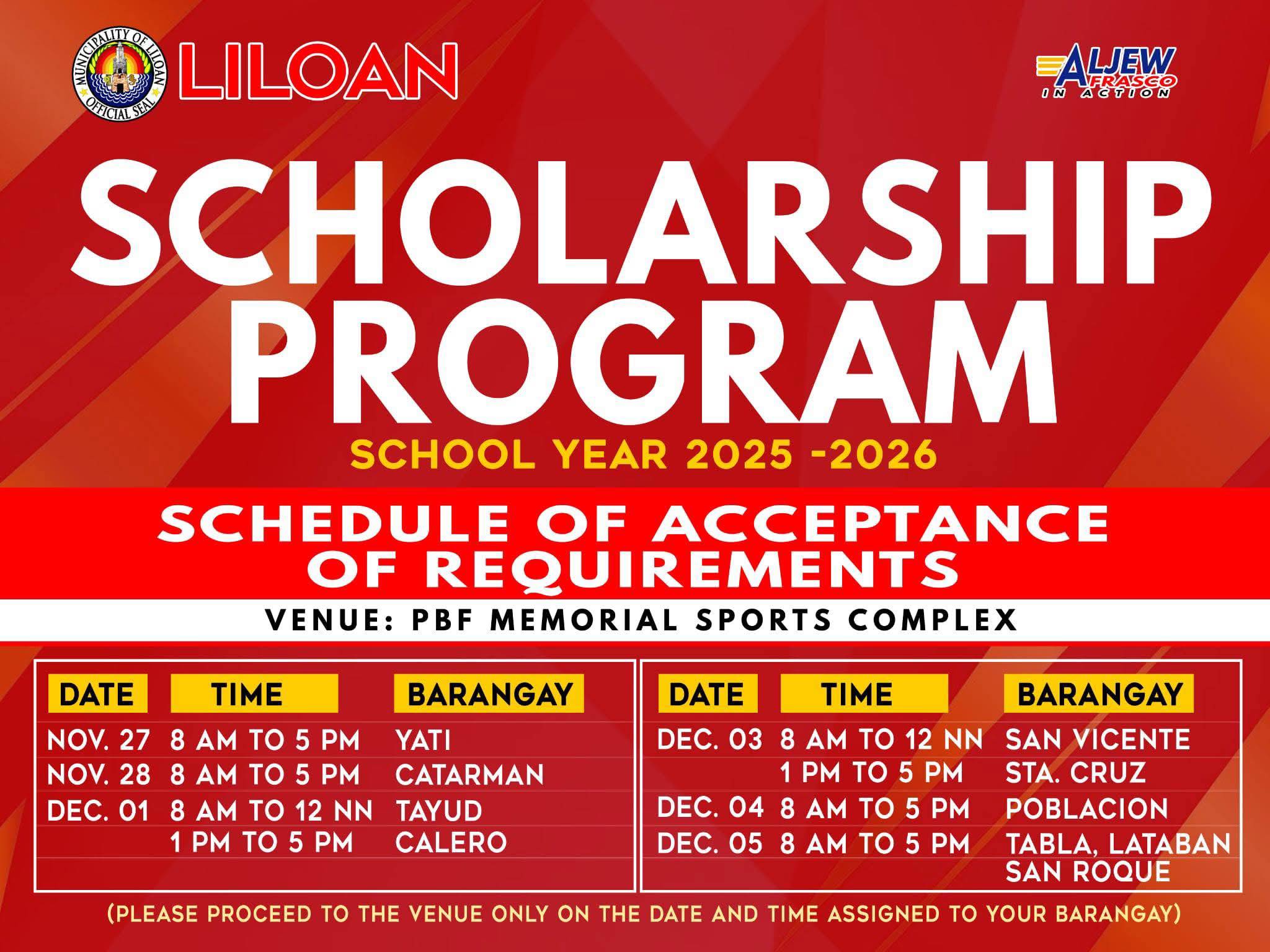 Aljew - Padayon na ang schedule sa receiving of requirements para sa ...