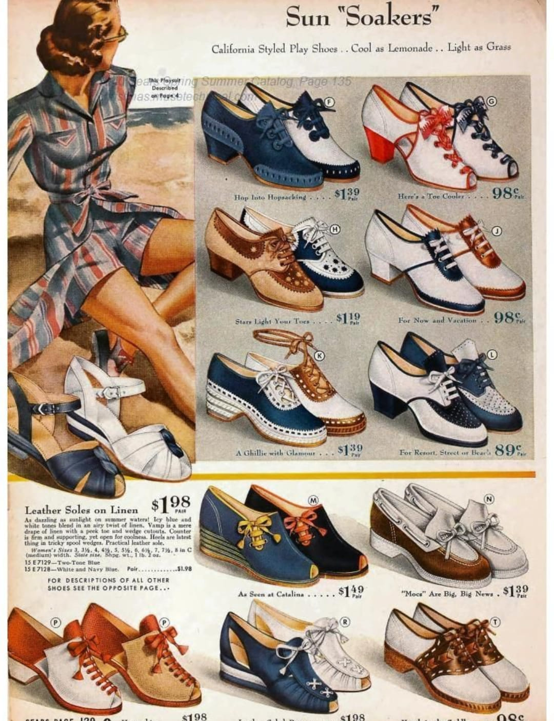 1940s shoes. Sears catalogue.