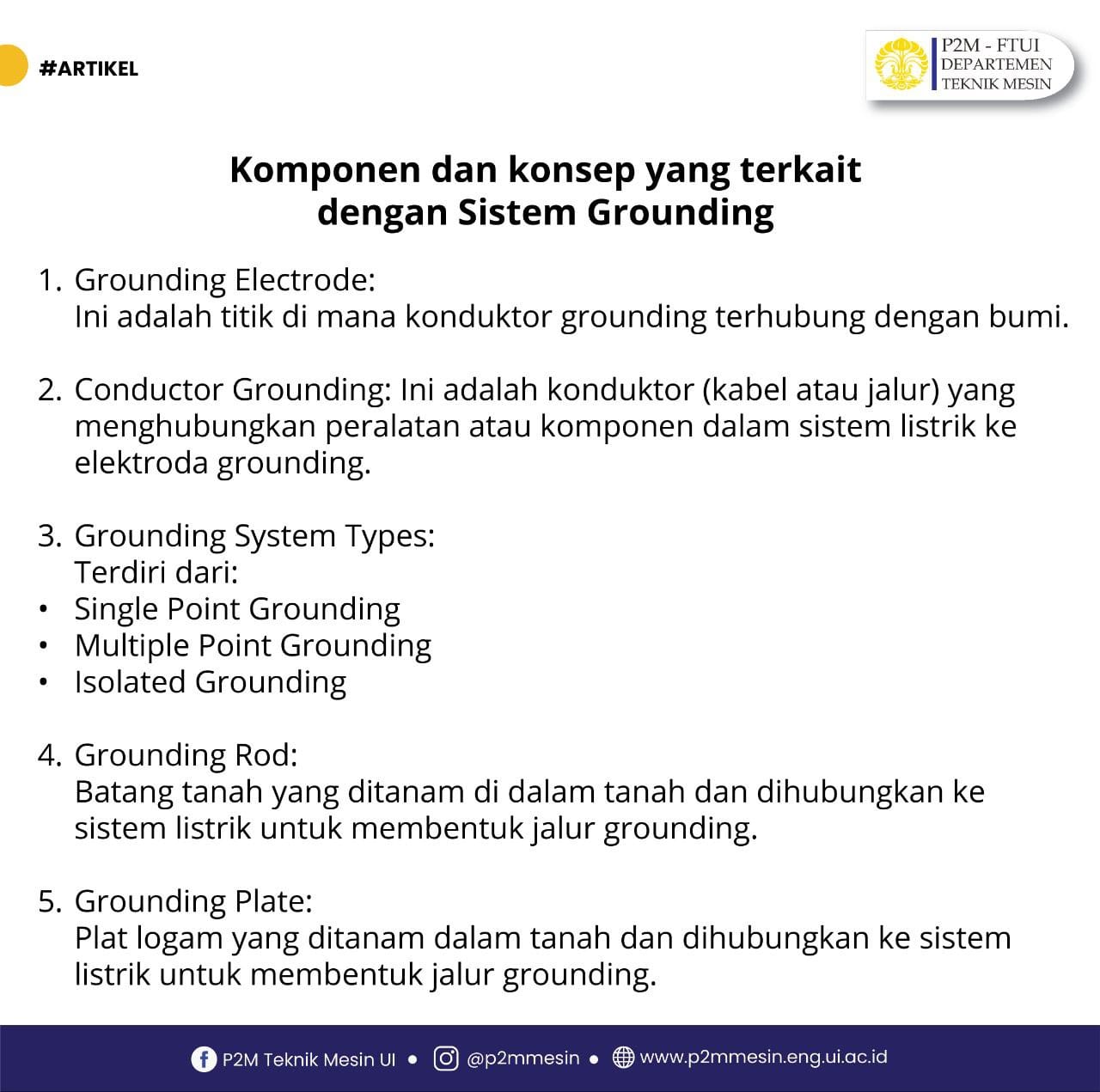 Mengulik Sistem Grounding Pada... - P2M Teknik Mesin UI