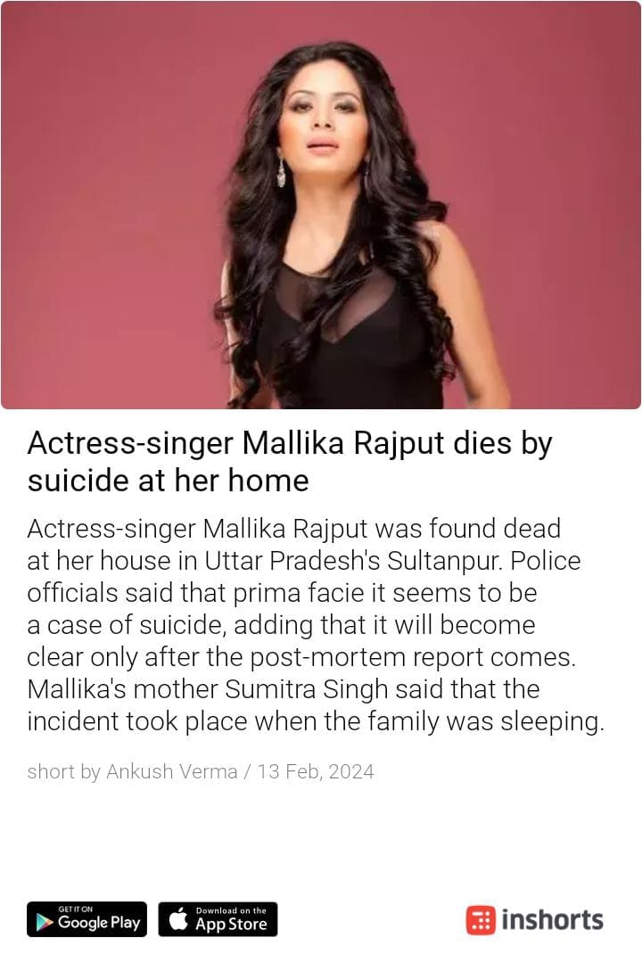 Cinemaa India - RIP 🙏🏼 💐 #MallikaRajput