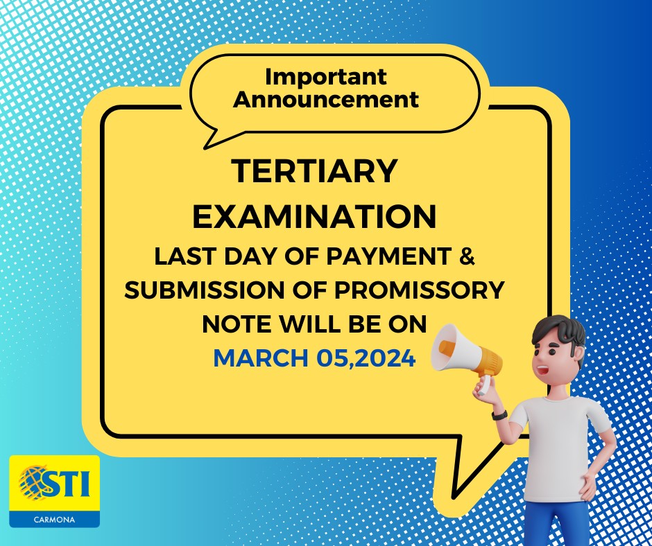 ANNOUNCEMENT ! ! Last day of... - STI College Carmona