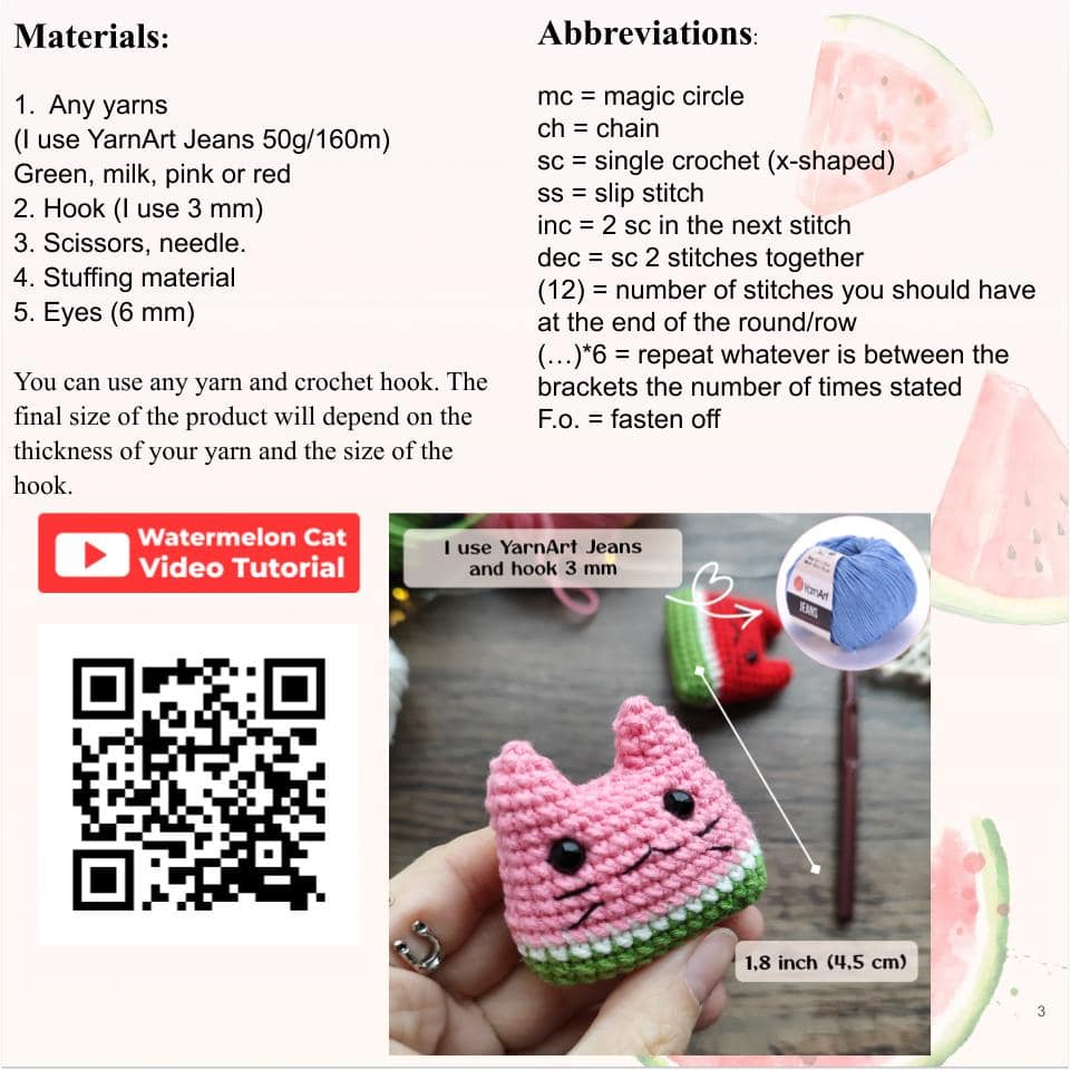 Toysbyvalerie - 🍉 CATERMELON 🍉 Free Amigurumi Crochet...