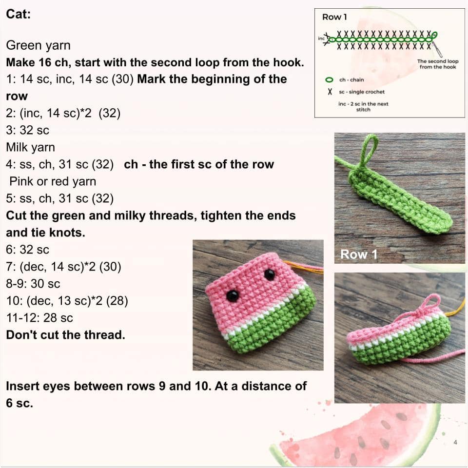 Toysbyvalerie - 🍉 CATERMELON 🍉 Free Amigurumi Crochet...