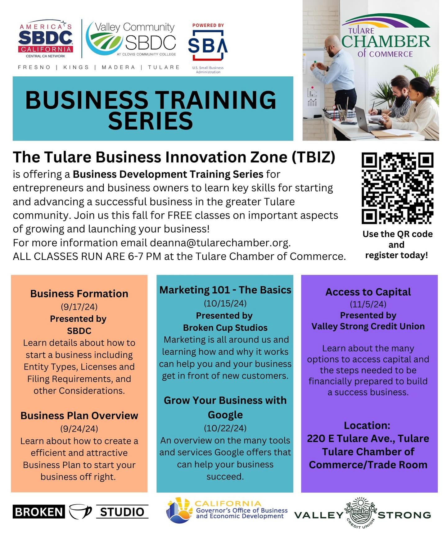 Tulare - Tulare Chamber & SBDC - TBIZ Business Training Series The ...
