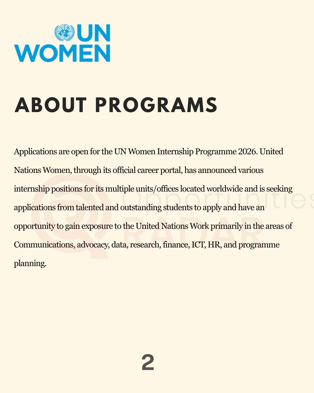 UN Women Internship Program 2026 –... - Youth Opportunity | Facebook