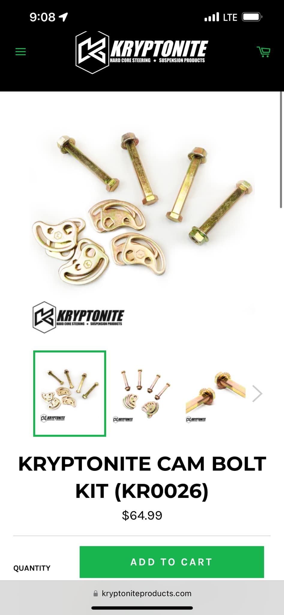Kryptonite Control Arms/Cam Bolts/Alignment Pin Kit For 01-10 GM 2500HD