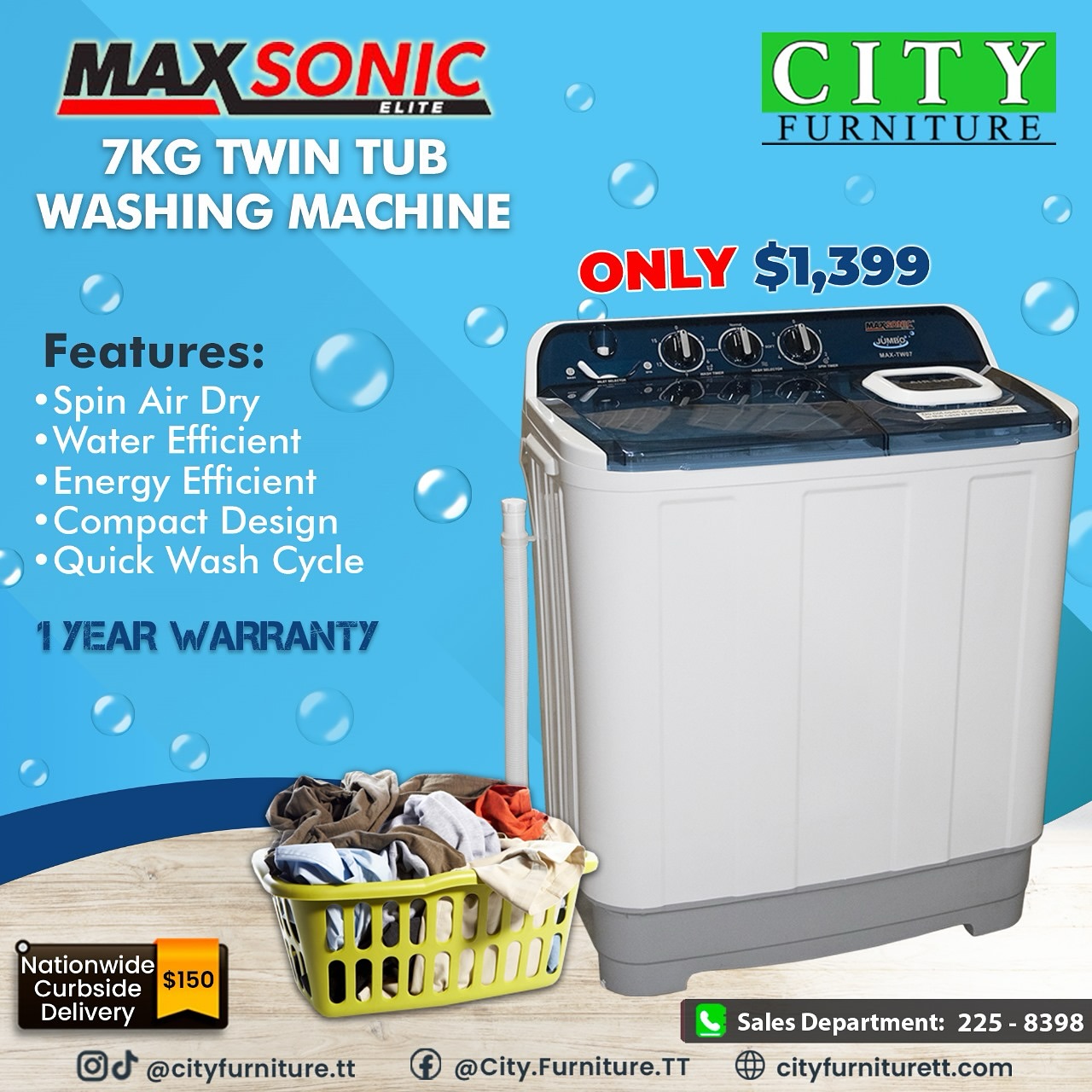 🌟Back In Stock🌟 Maxsonic Elite 7Kg... - City Furniture Ltd | Facebook