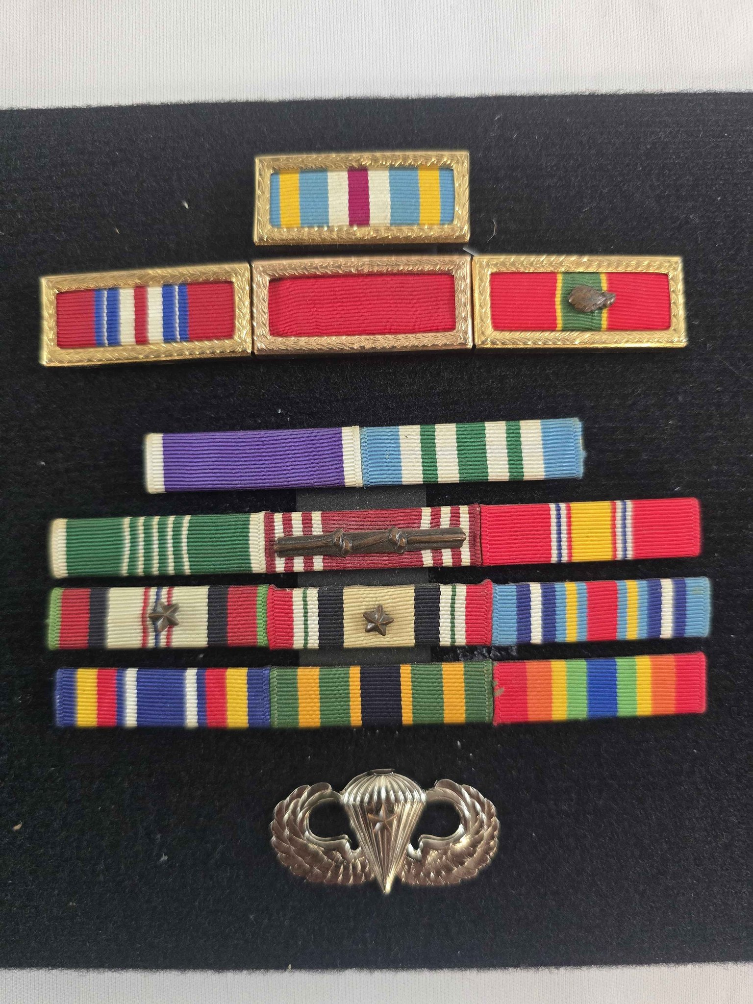 US Army Military Shadow Box Display – Airborne, Special Forces, Ribbon ...