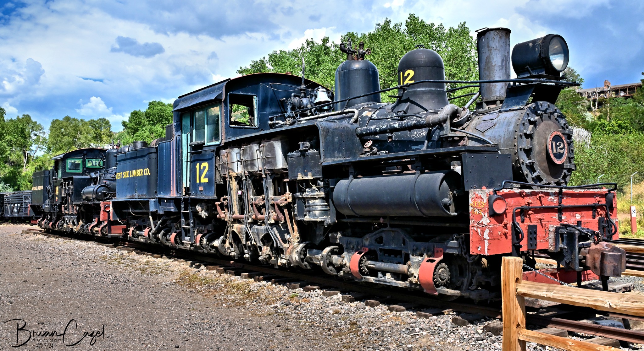 Two West Side Lumber SHAY type locomotives number's 12 and 14 at