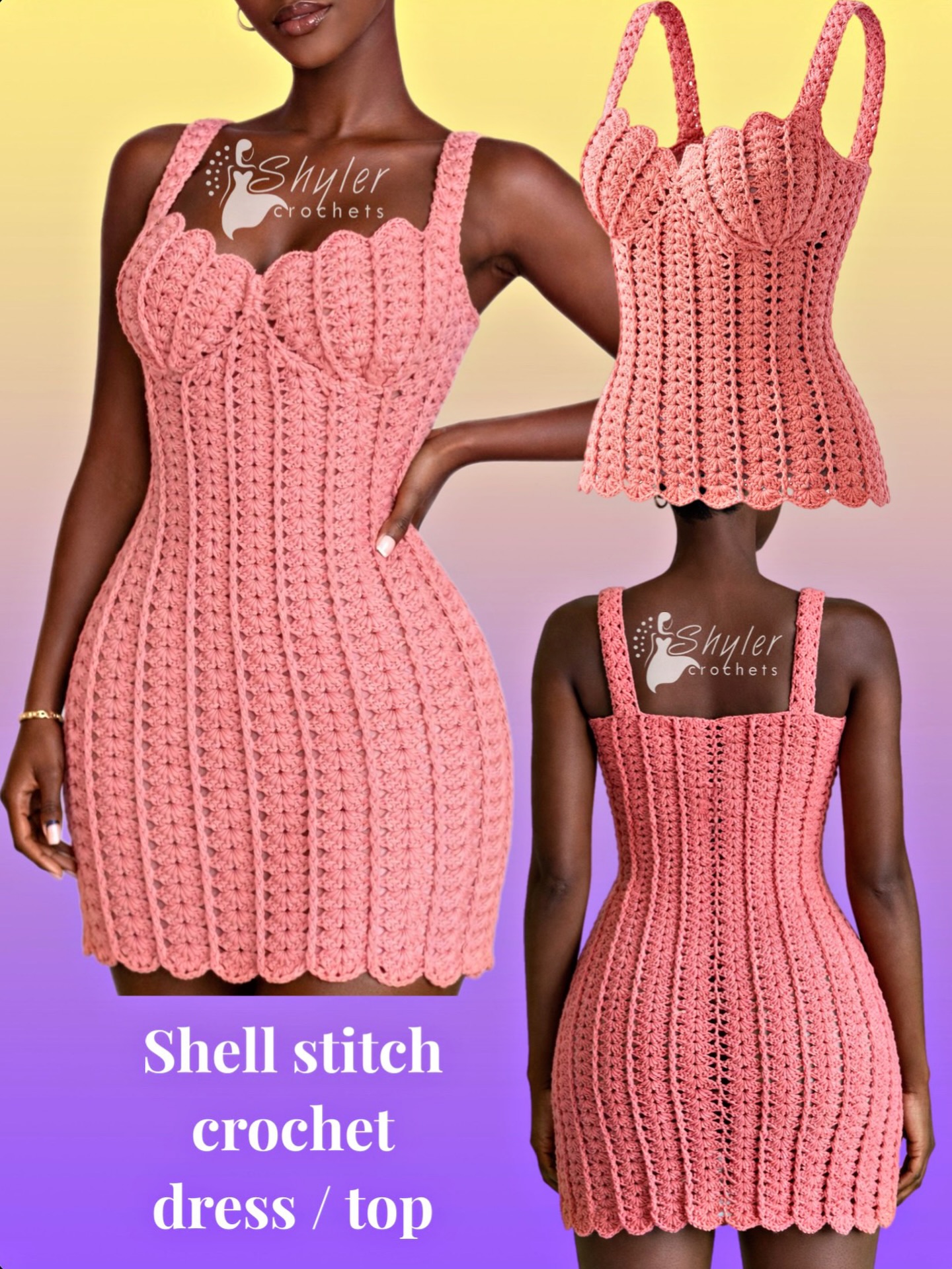 crochet bodycon dress free pattern Shell Stitch / Top Blue Generation BG6214 Ladies' Sew Simple THIS IS A CROCHET Size:40/34