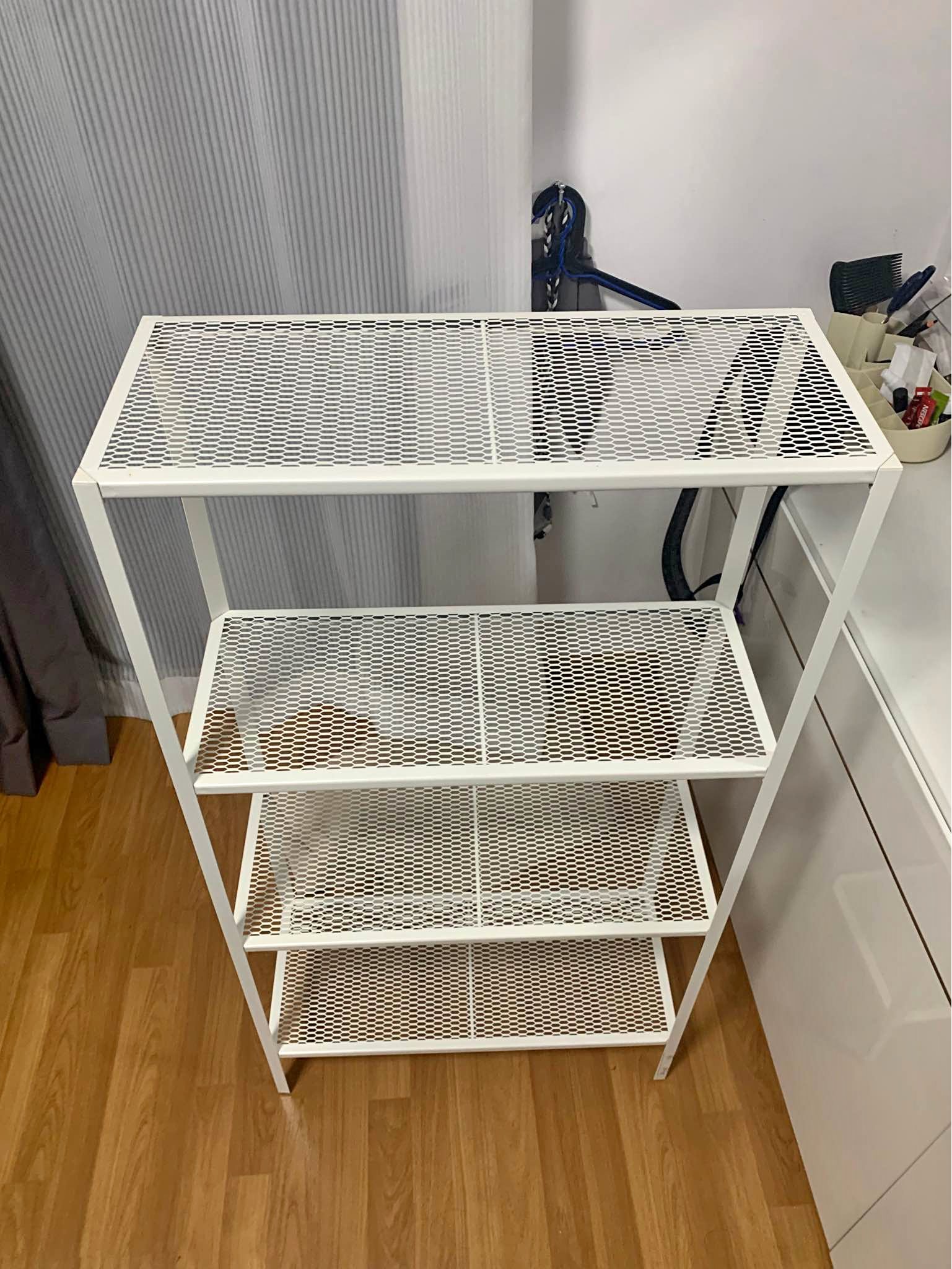 White Metal Shelving Unit – 4 Tier Storage Rack - Closet Organizers ...
