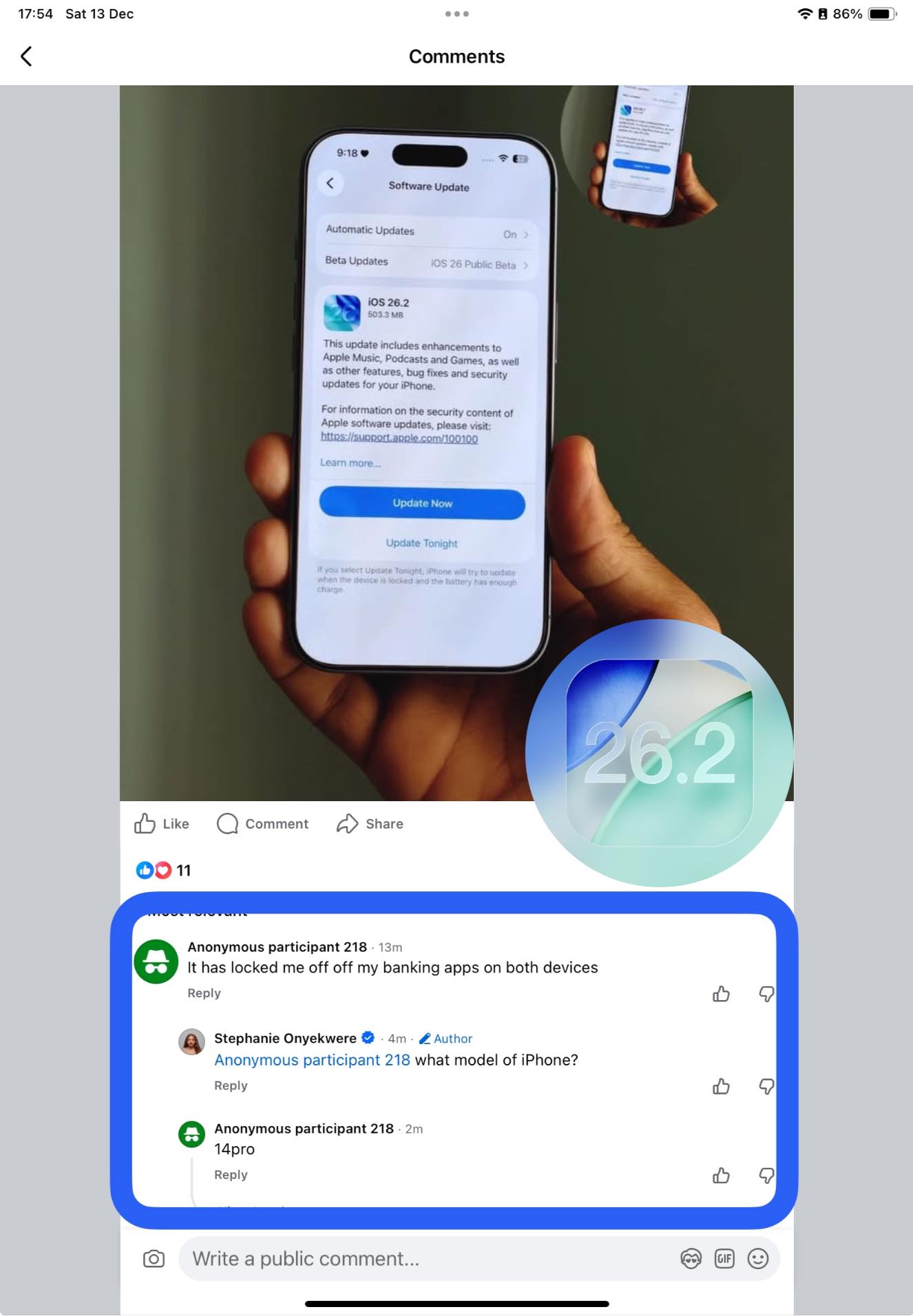 Stephanie - A user on iPhone 14 Pro reports being locked out of their ...